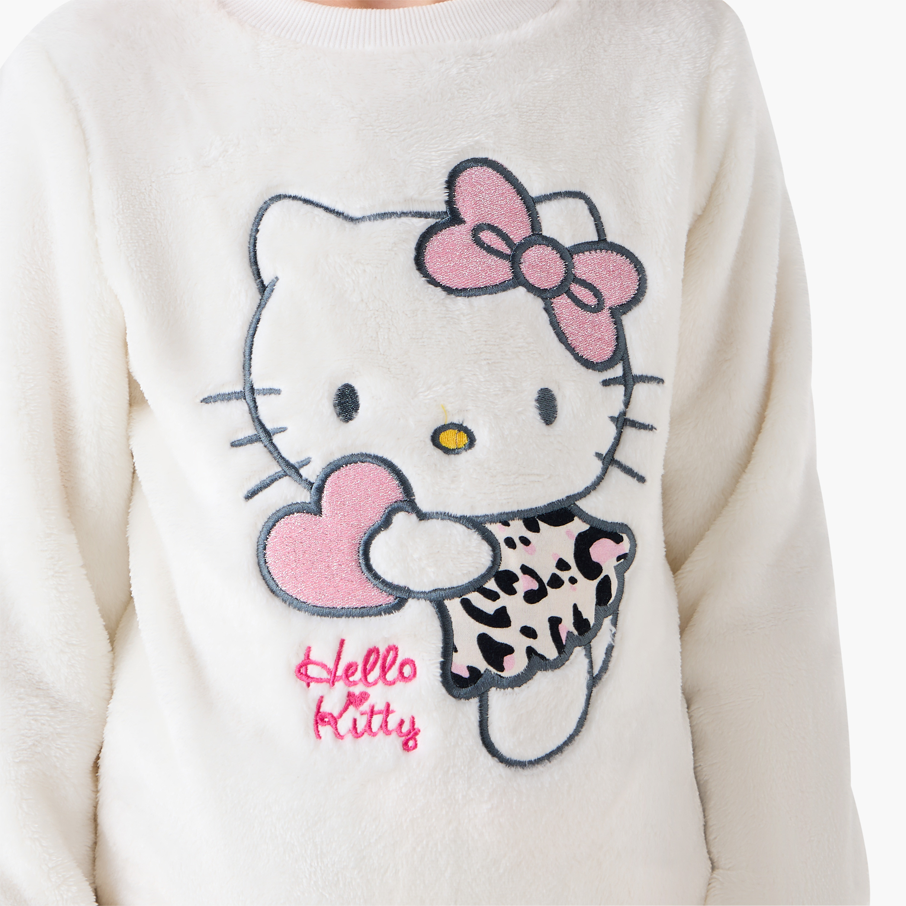 طقم بيجاما قطن بياقة ضيقة وأكمام طويلة وطبعات هالو كيتي للبنات من سانريو-baby-girls-clothing-winterwear-pyjamasets-image-5