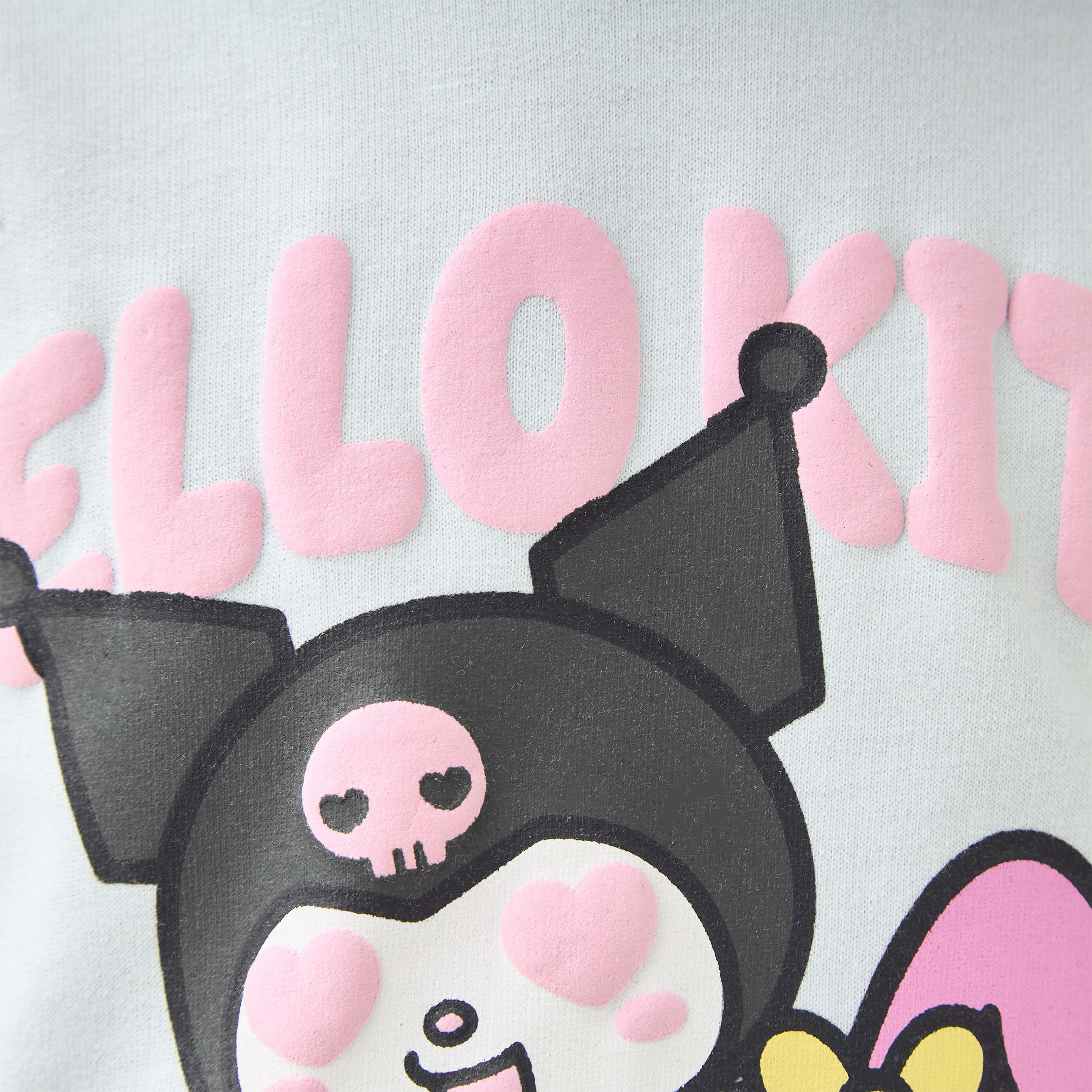 Sanrio Cotton Crew Neck Long Sleeve Pyjama Set with Hello Kitty and Friends Print-baby-girls-clothing-winterwear-pyjamasets-image-6