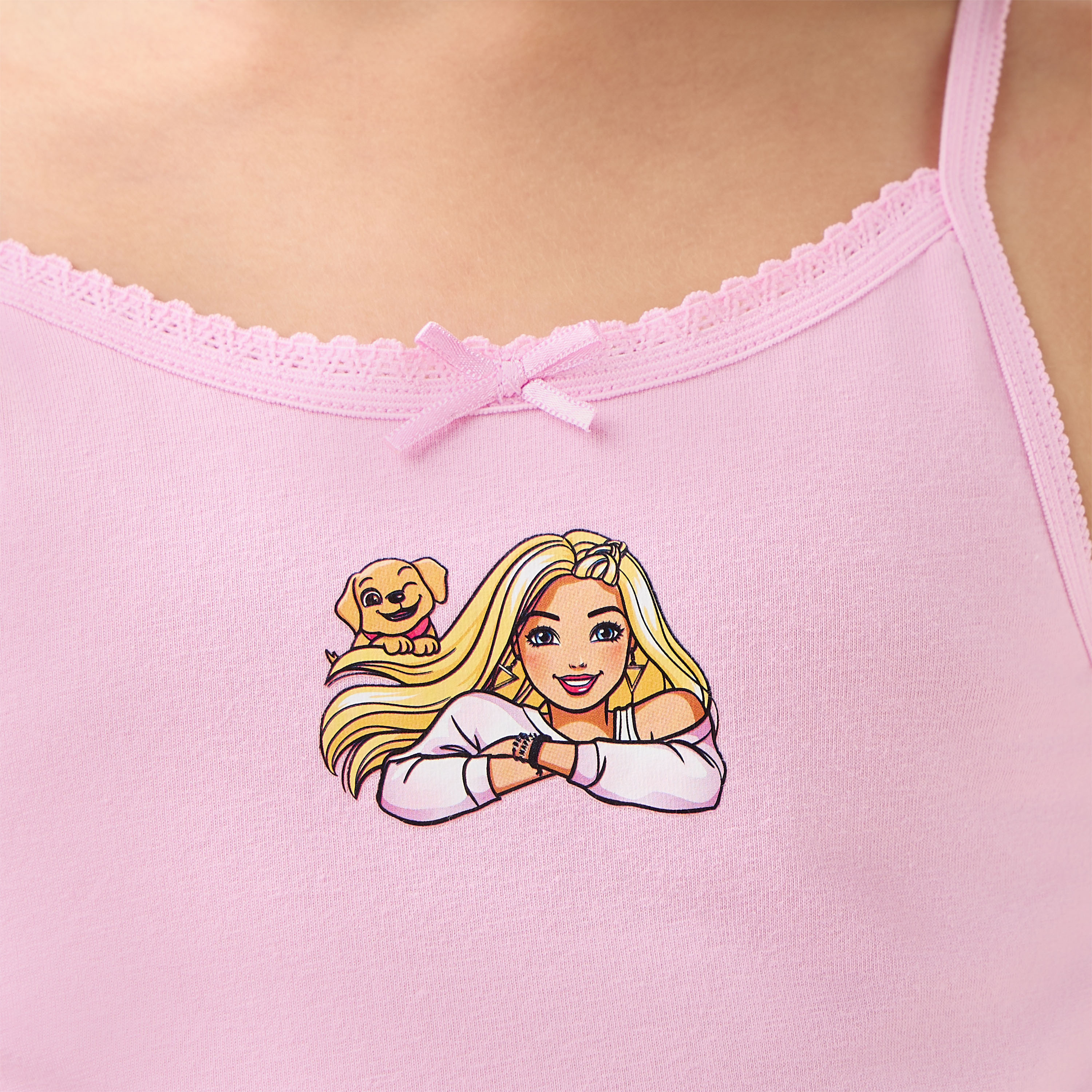 بلوزة كامي بزينة فيونكة وطبعات باربي - طقم من 3-girls-clothing-innerwear-vests-image-7