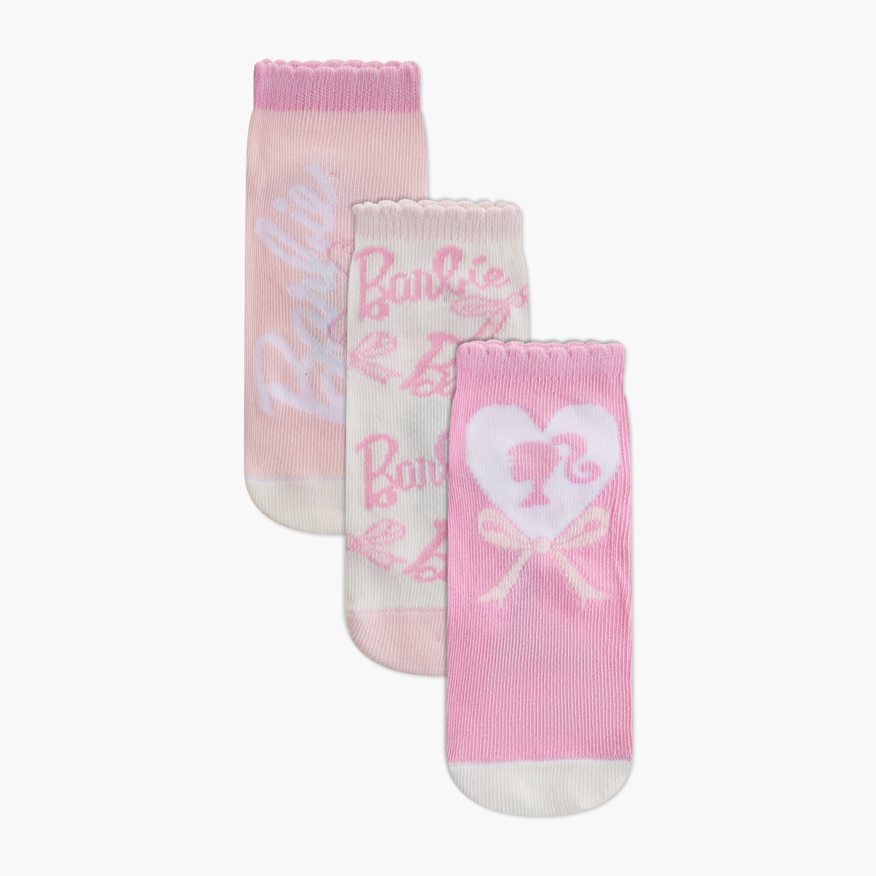 Girls Socks with Barbie Print - Set of 3-girls-accessories-socks-image-1