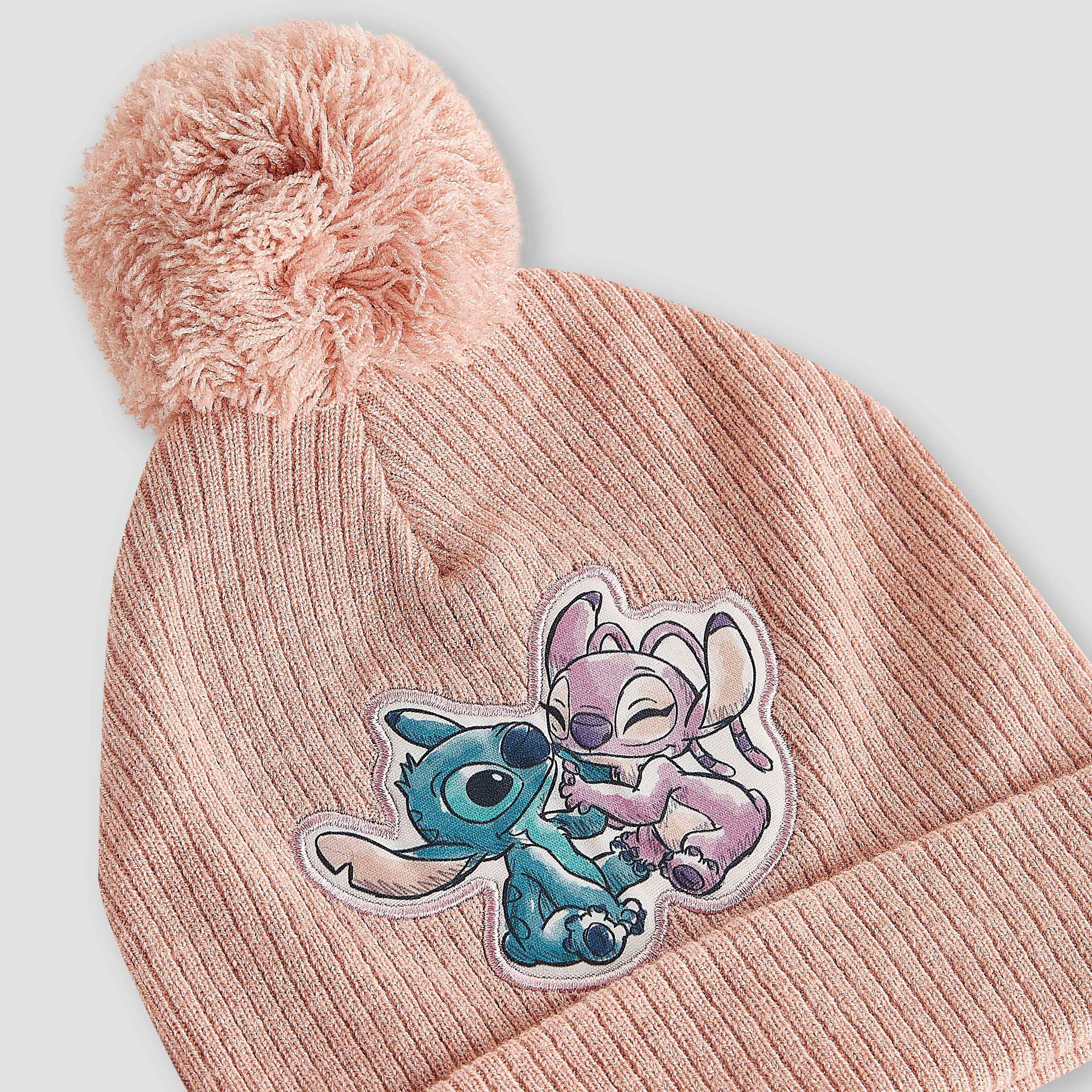 قبعة بيني بتطريز ستيتش وآنجل من ديزني-girls-clothing-winterwear-winteraccessories-image-2