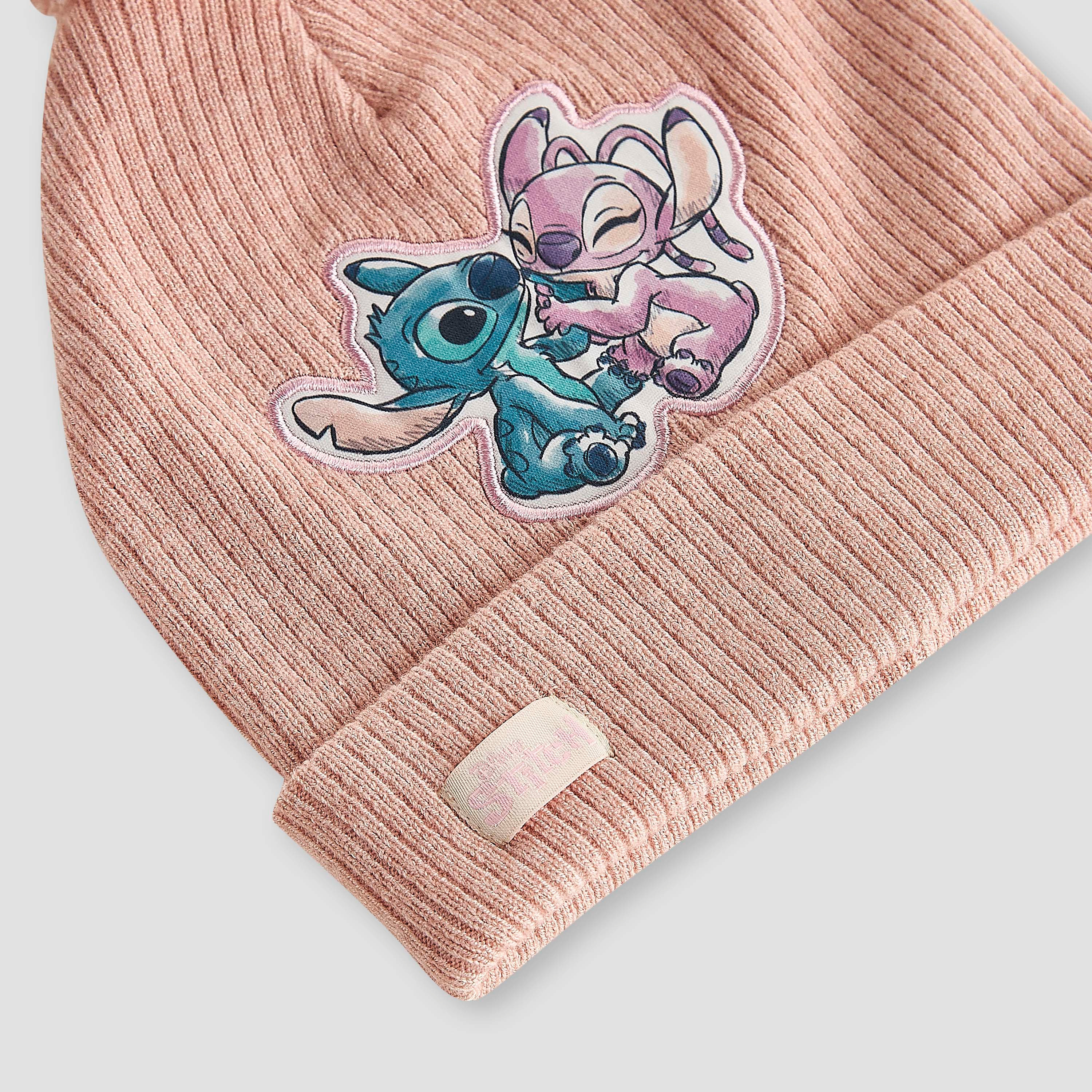 قبعة بيني بتطريز ستيتش وآنجل من ديزني-girls-clothing-winterwear-winteraccessories-image-1