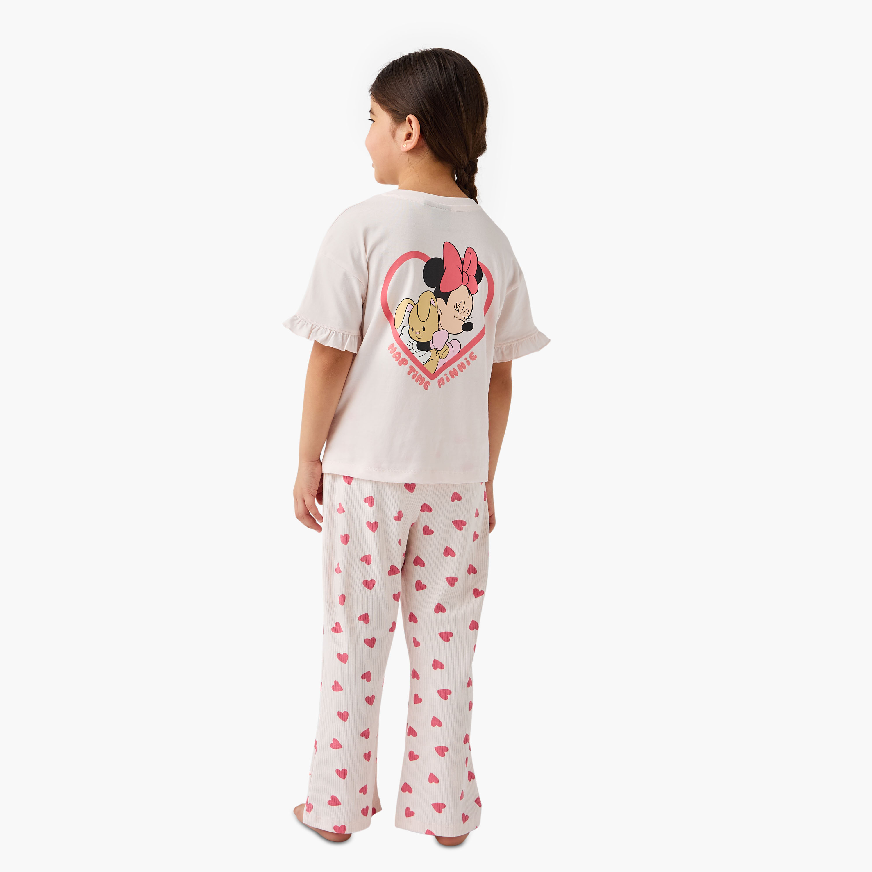 Disney Minnie Mouse Print T-shirt and Pyjama Set-girls-clothing-nightwear-image-3