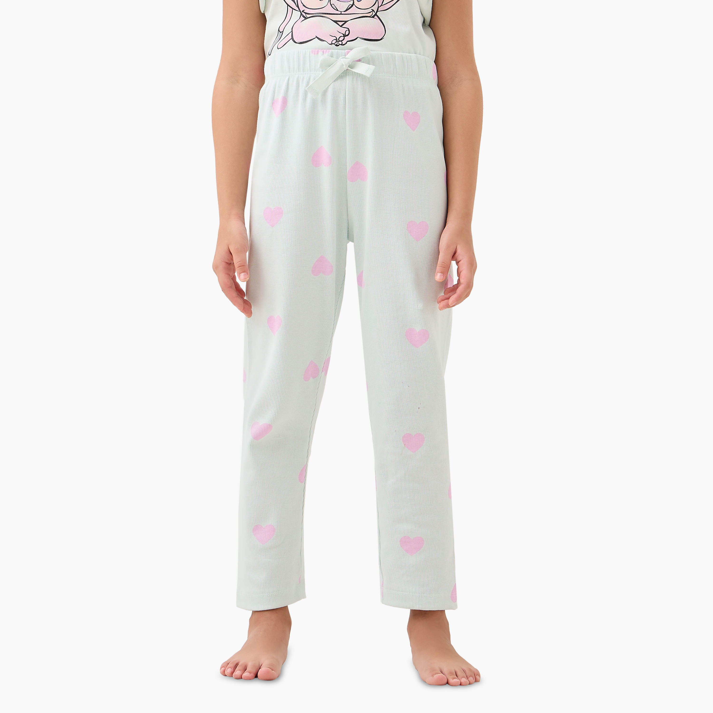 Disney Stitch Print T-shirt and Pyjama Set-baby-girls-clothing-nightwear-pyjamasets-image-3