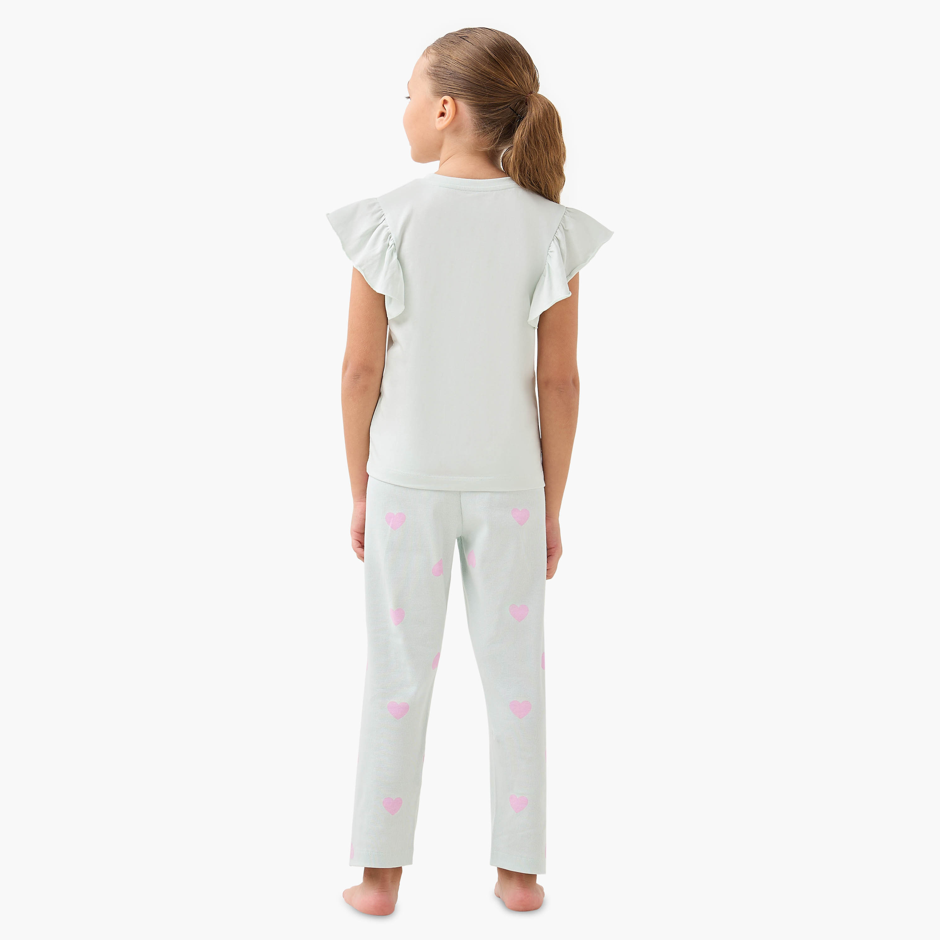 Disney Stitch Print T-shirt and Pyjama Set-baby-girls-clothing-nightwear-pyjamasets-image-4