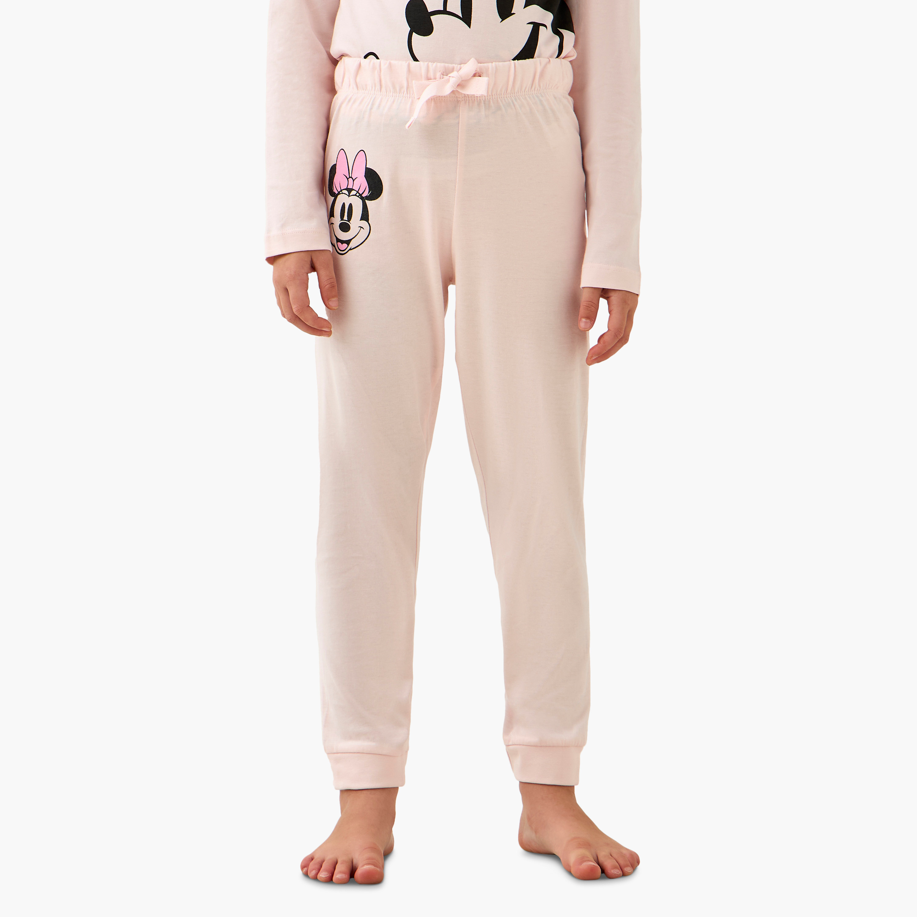 Pack of 2 Disney Cotton Crew Neck Long Sleeves Pyjama Set with Minnie Mouse Print-girls-clothing-nightwear-image-4