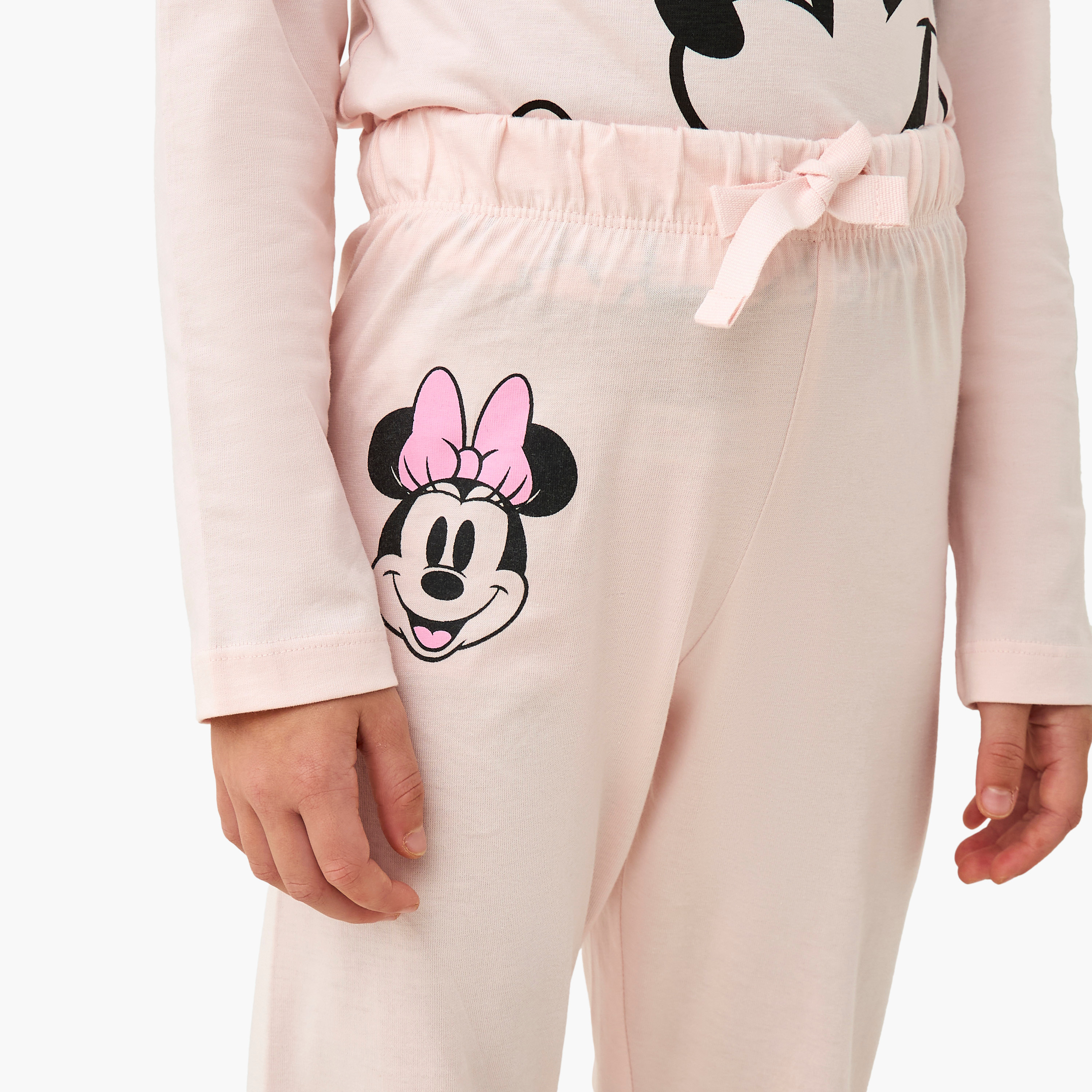 Pack of 2 Disney Cotton Crew Neck Long Sleeves Pyjama Set with Minnie Mouse Print-girls-clothing-nightwear-image-7