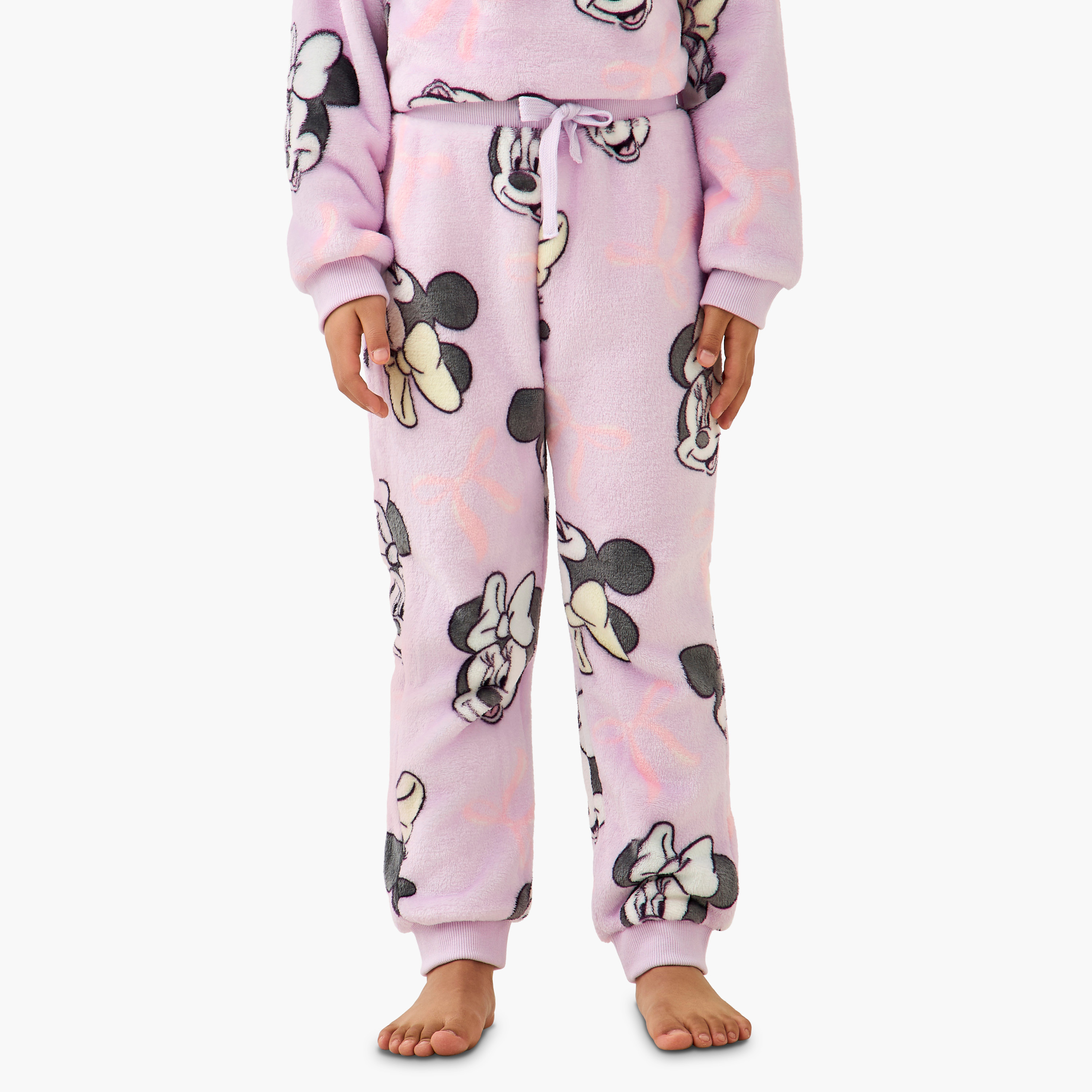 Disney Girls Pyjama Set with Minnie Mouse Print - Long Sleeves - Crew Neck-baby-girls-clothing-winterwear-pyjamasets-image-3