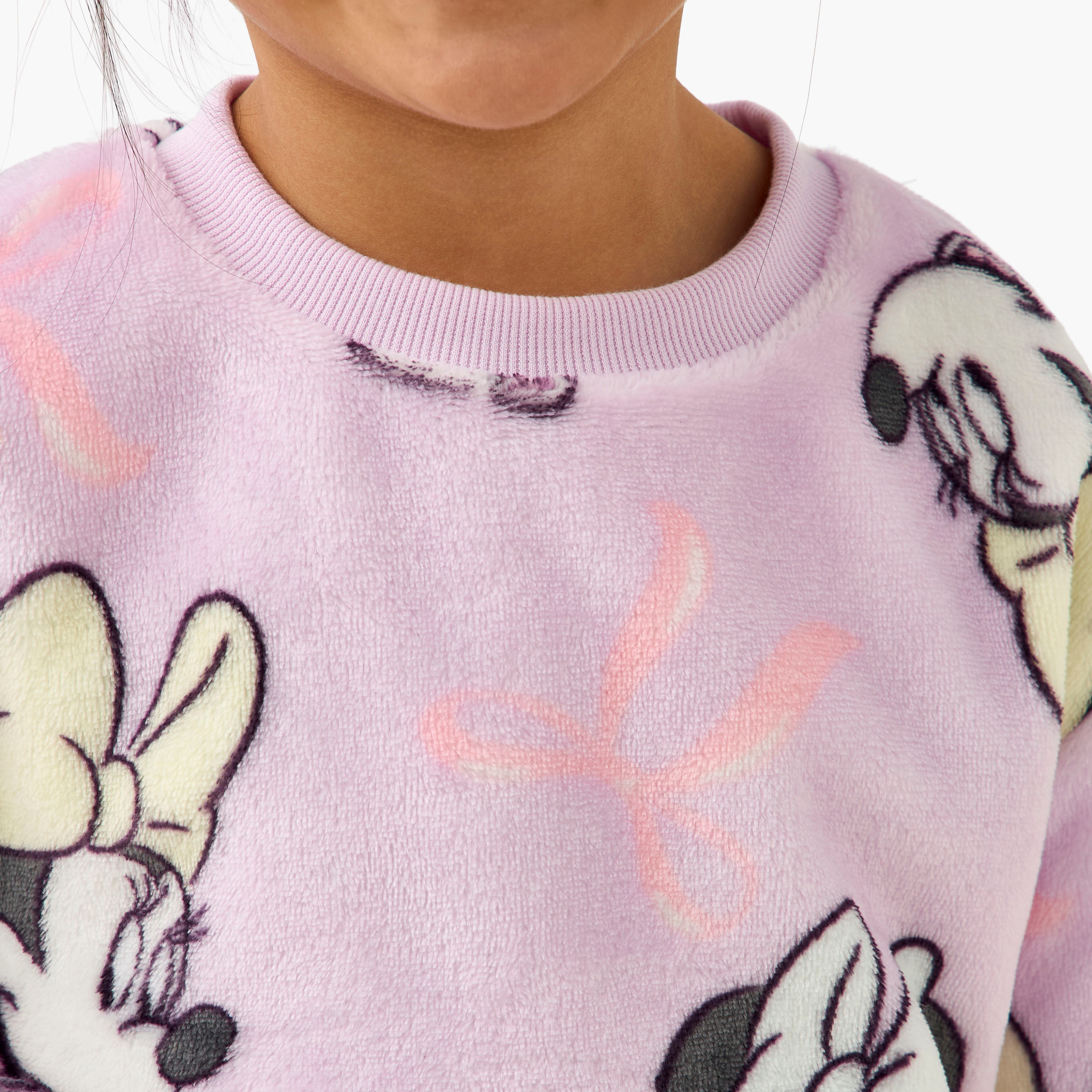 Disney Girls Pyjama Set with Minnie Mouse Print - Long Sleeves - Crew Neck-baby-girls-clothing-winterwear-pyjamasets-image-5