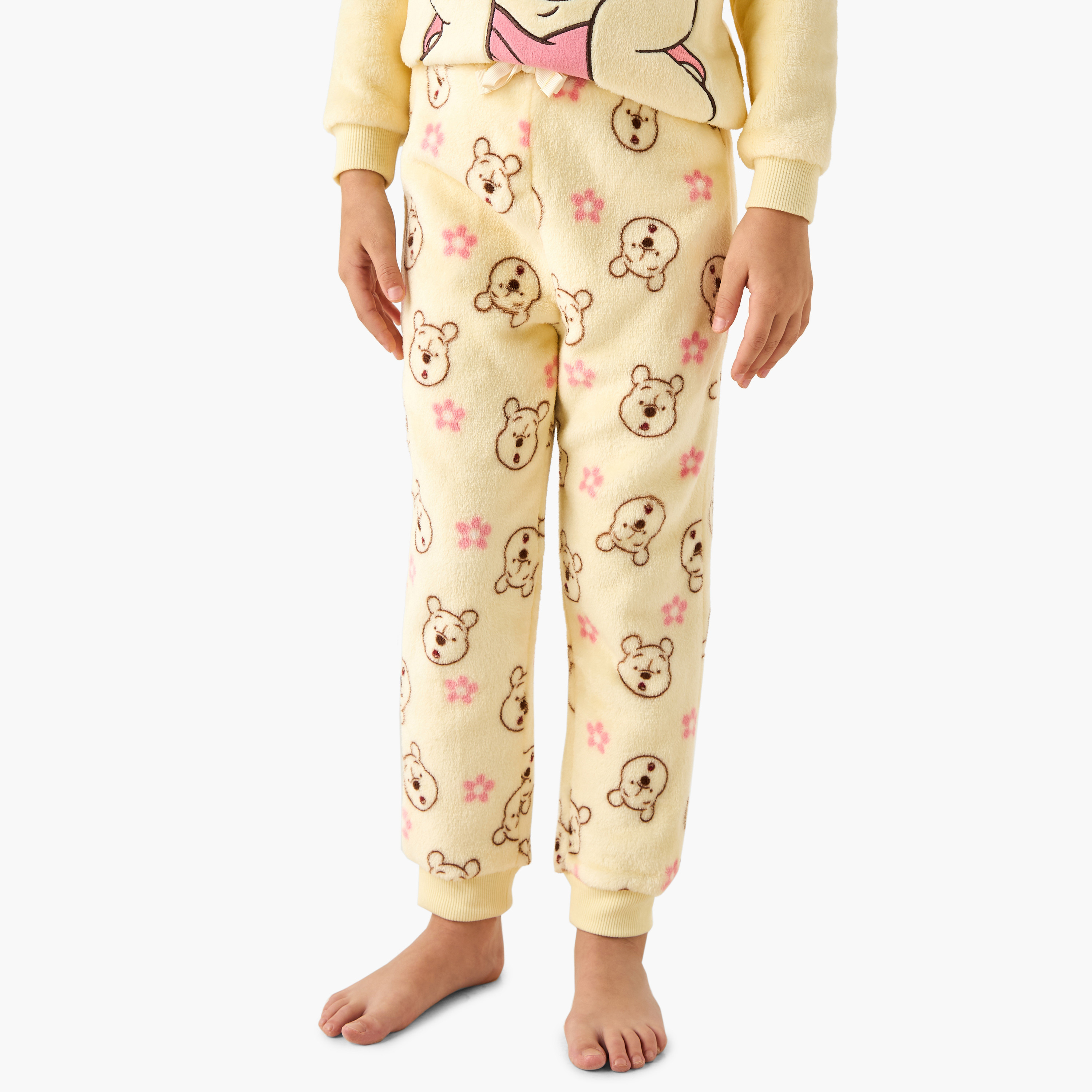 Disney Girls Pyjama Set with Winnie The Pooh Print - Polyester - Long Sleeves - Hooded Neck-baby-girls-clothing-winterwear-pyjamasets-image-3