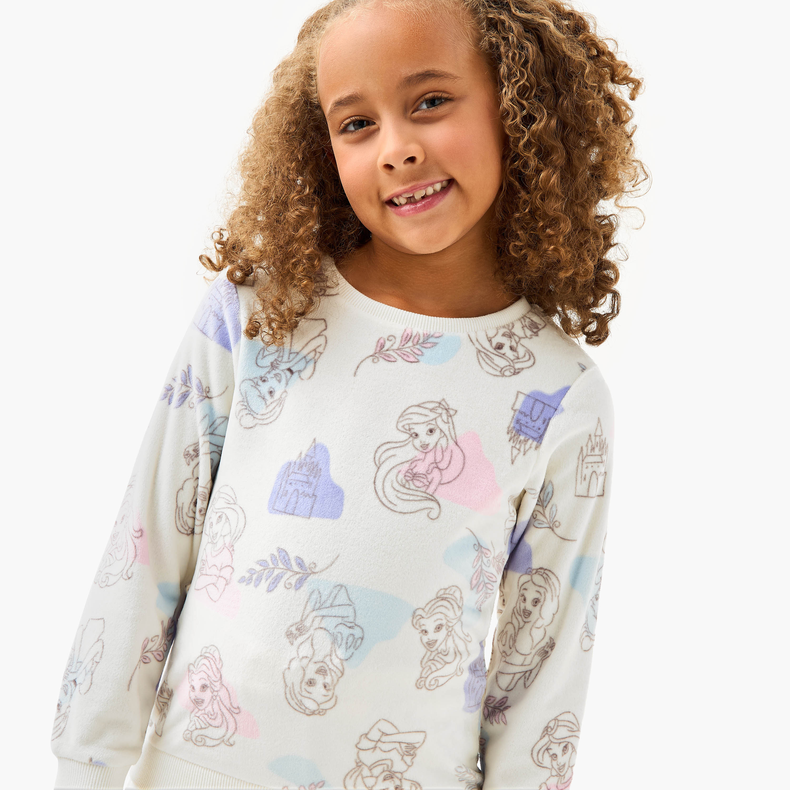 طقم بنطلون بيجاما وتيشيرت بطبعات أميرات من ديزني-baby-girls-clothing-winterwear-pyjamasets-image-5