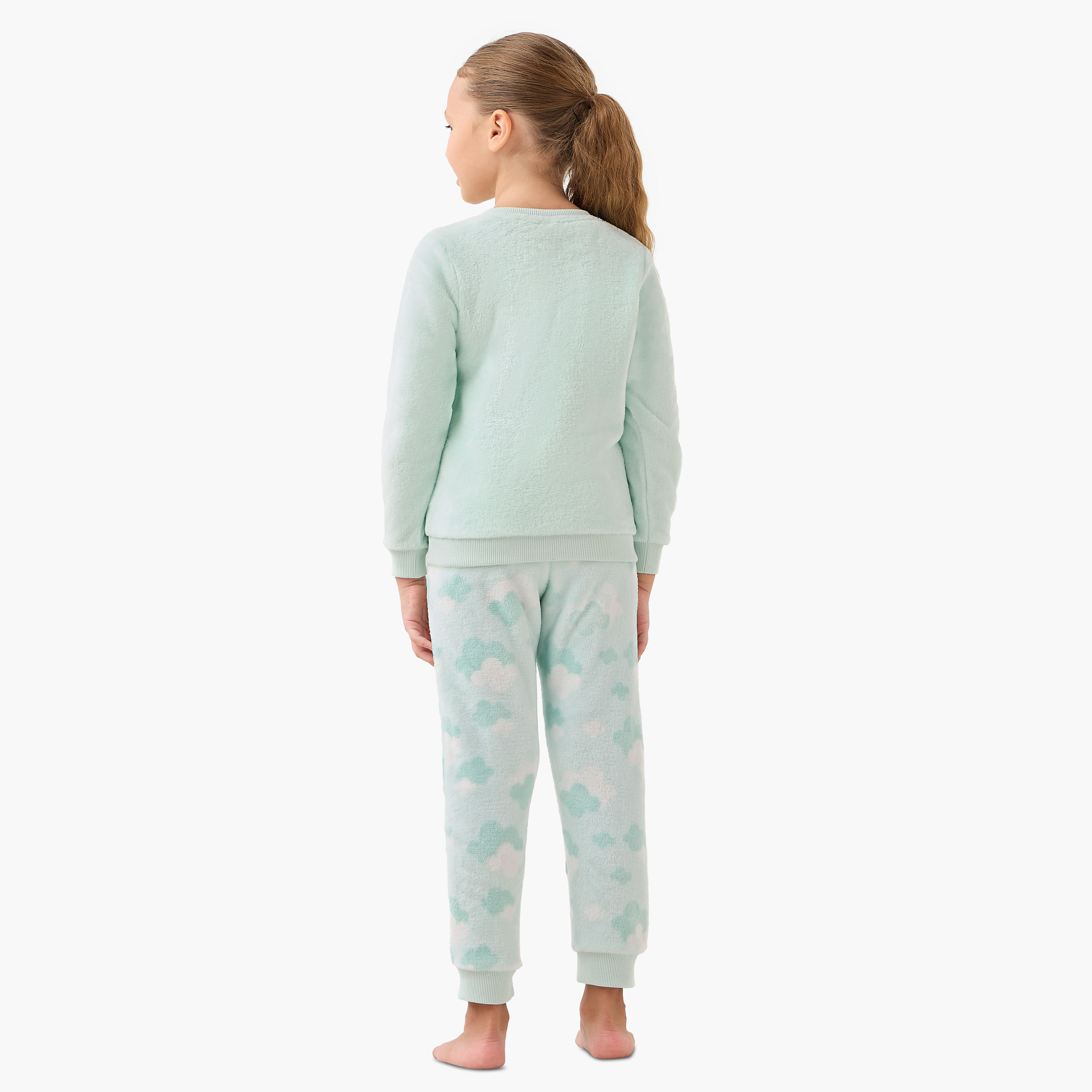 طقم بنطلون بيجاما وتيشيرت صوف بتطريز دامبو من ديزني-baby-girls-clothing-winterwear-pyjamasets-image-4
