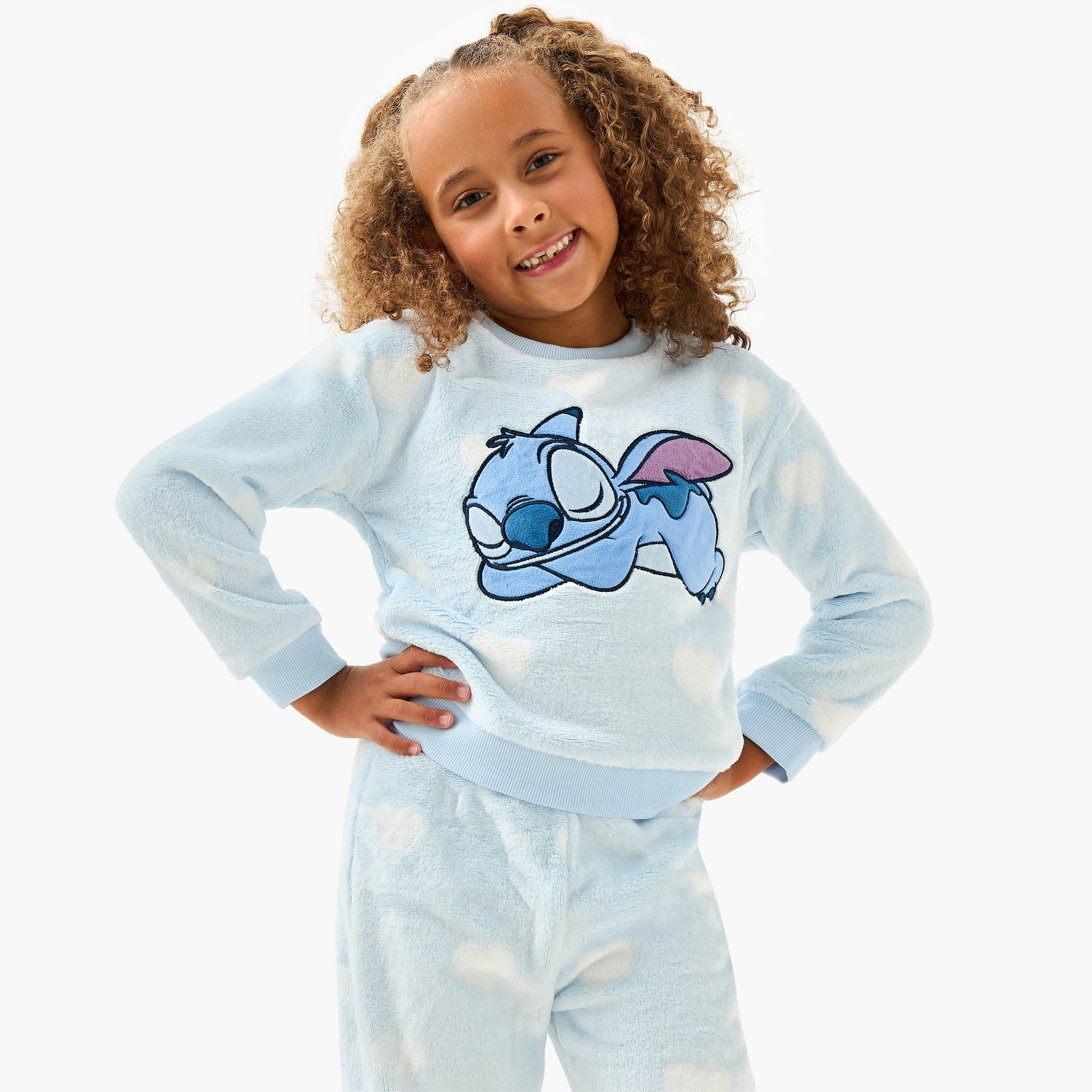 طقم بنطلون بيجاما وتيشيرت بطبعات ستيتش من ديزني-baby-girls-clothing-winterwear-pyjamasets-image-2