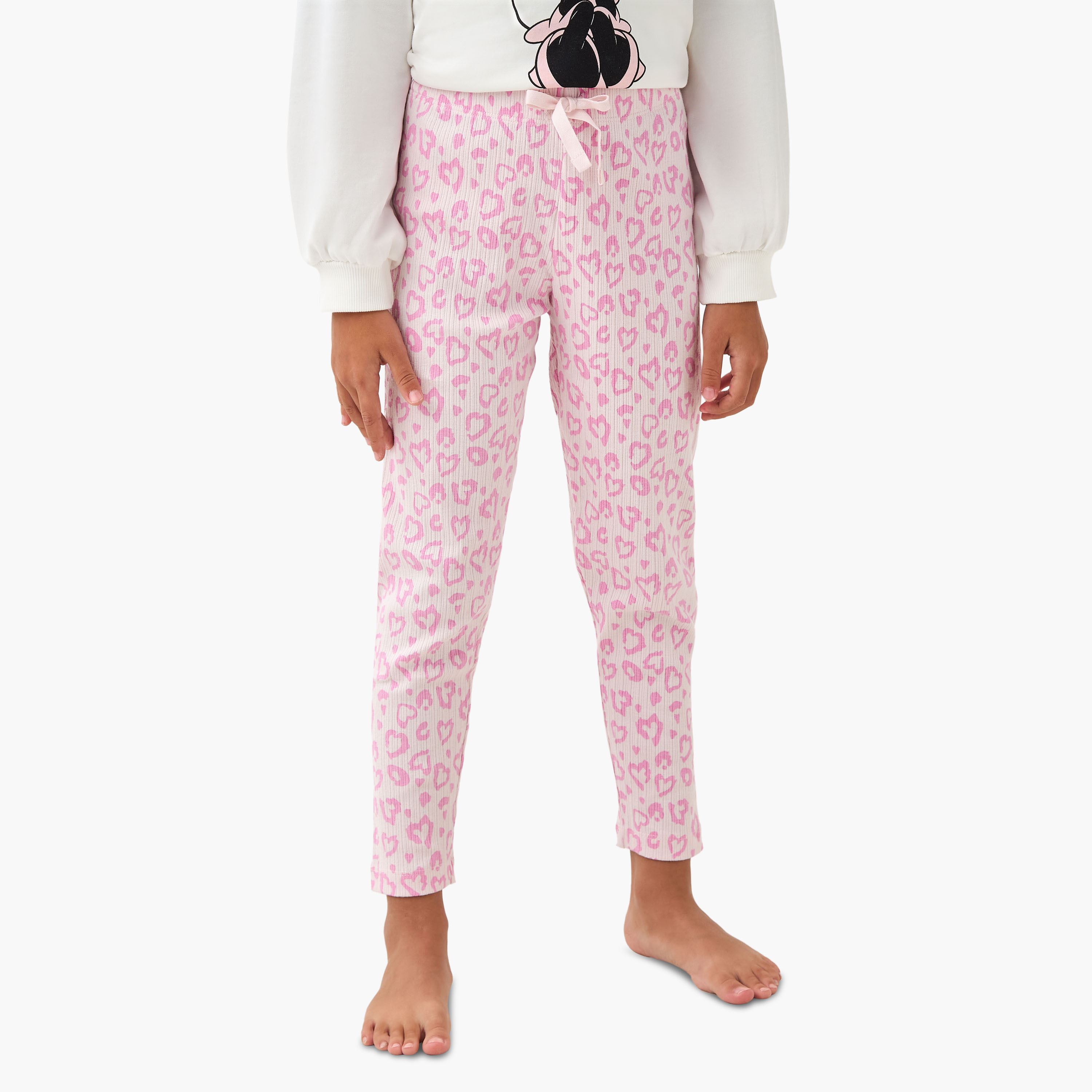 طقم بيجاما قطن بأكمام طويلة وياقة ضيقة وطبعات ميني ماوس من ديزني-baby-girls-clothing-winterwear-pyjamasets-image-4