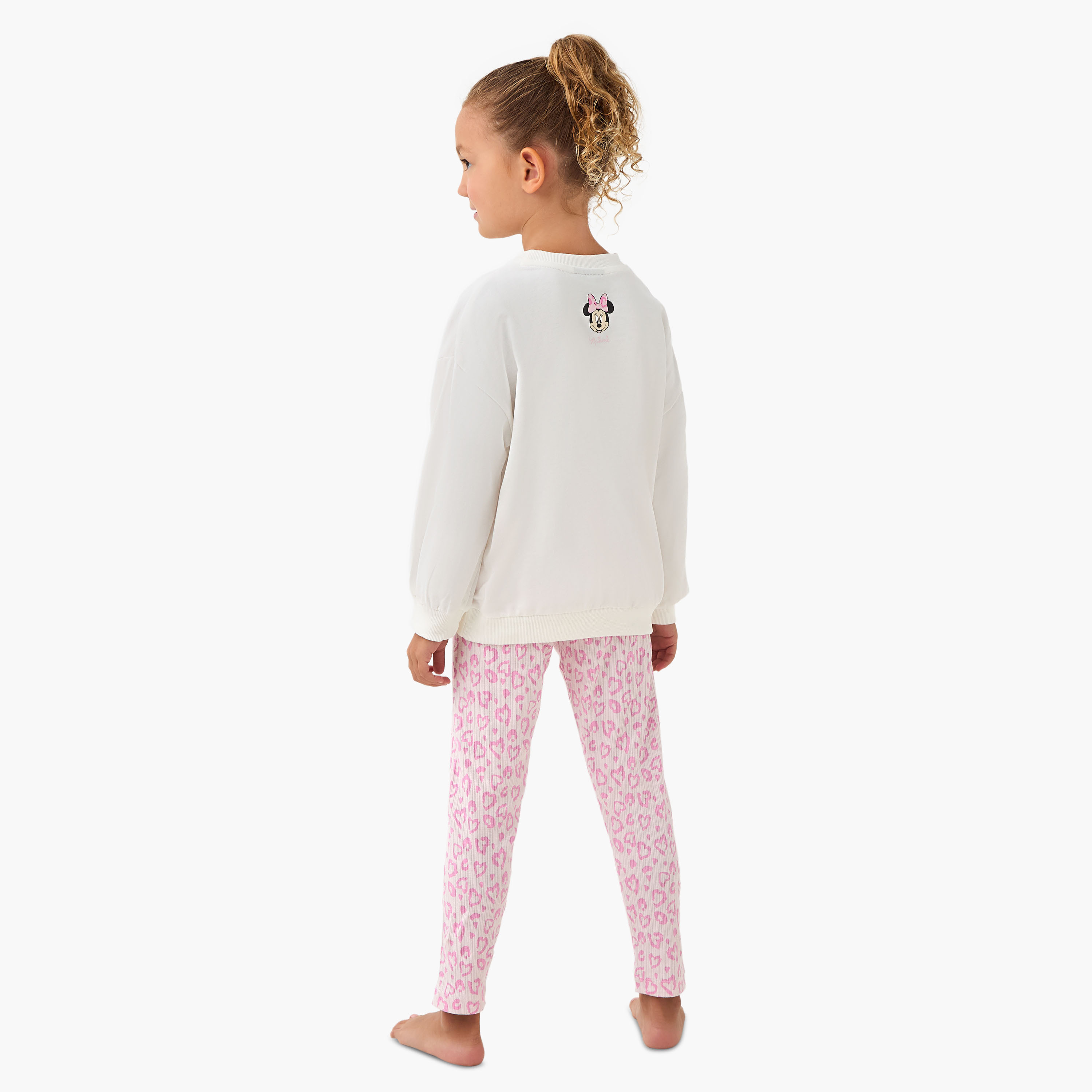 طقم بيجاما قطن بأكمام طويلة وياقة ضيقة وطبعات ميني ماوس من ديزني-baby-girls-clothing-winterwear-pyjamasets-image-3