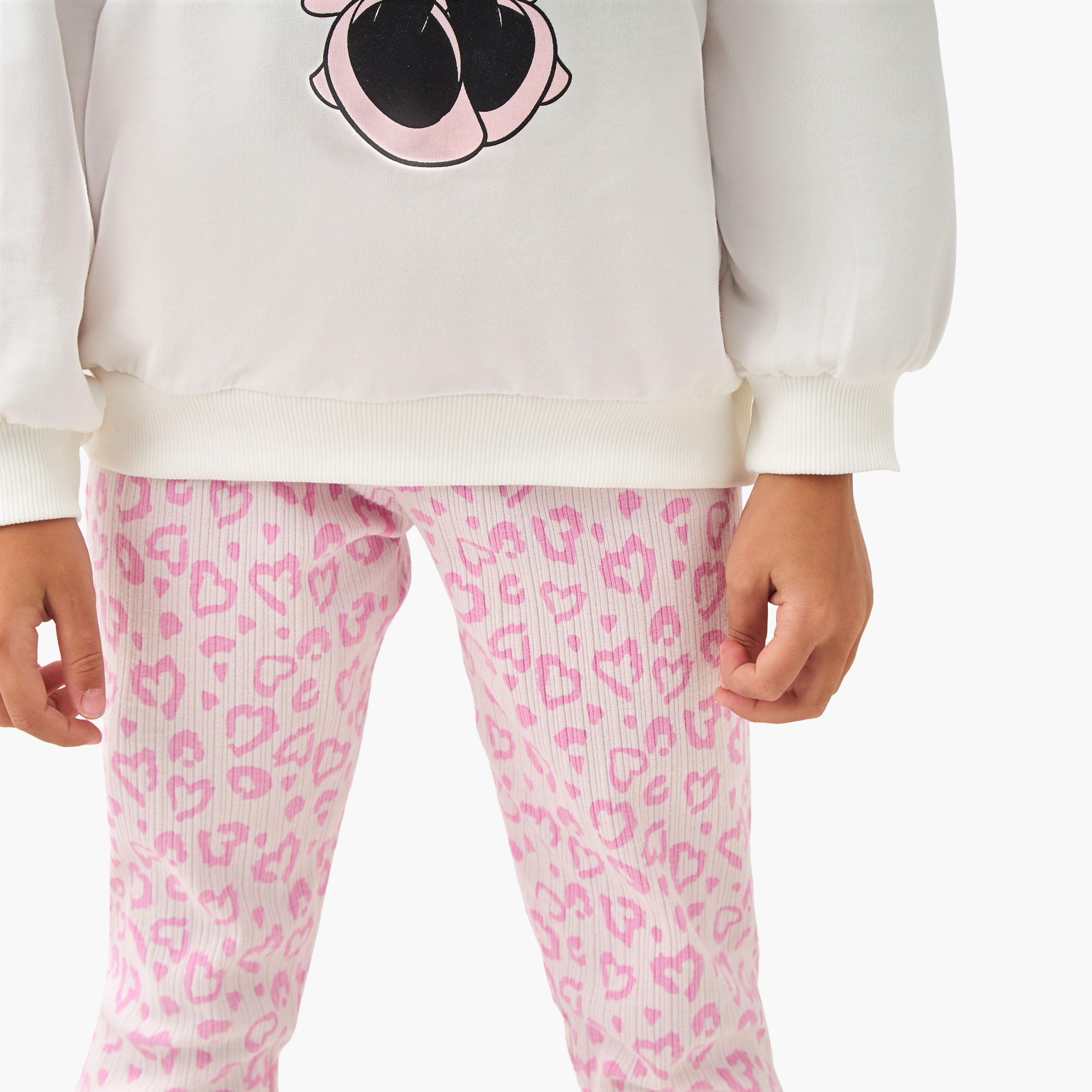 طقم بيجاما قطن بأكمام طويلة وياقة ضيقة وطبعات ميني ماوس من ديزني-baby-girls-clothing-winterwear-pyjamasets-image-2