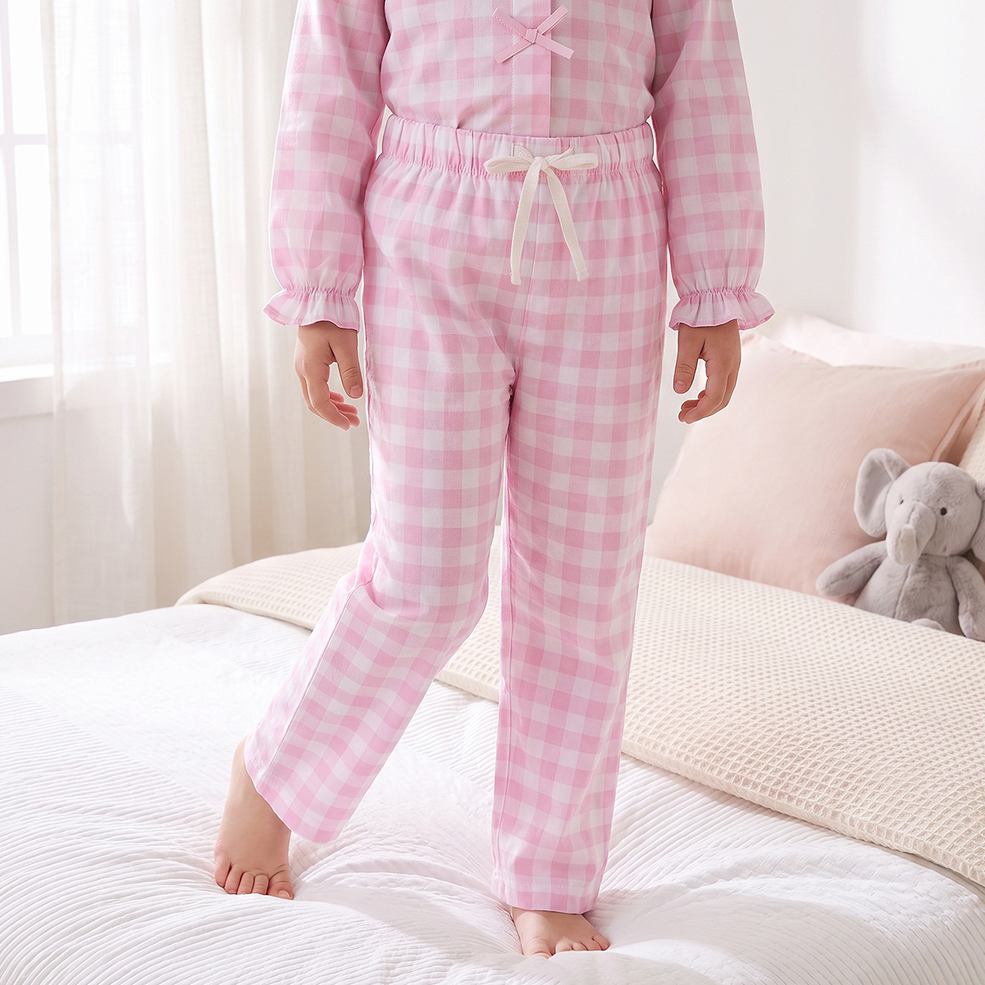 طقم بيجاما قطن بياقة ضيقة وأكمام طويلة وتطريزات ميني ماوس من ديزني-girls-clothing-nightwear-image-3