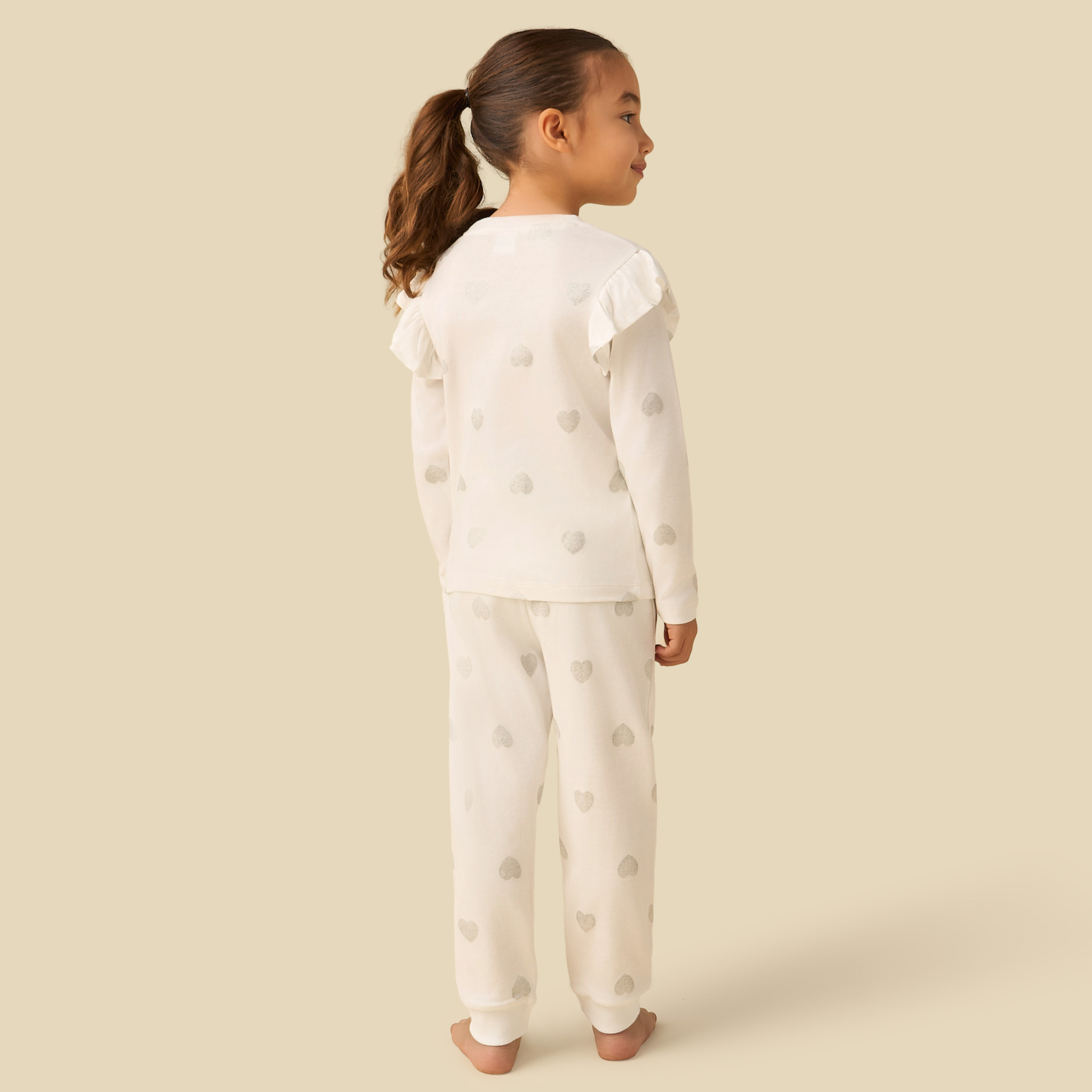 Disney Cotton Crew Neck Long Sleeves Pyjama Set with Marie Print-girls-clothing-nightwear-image-4