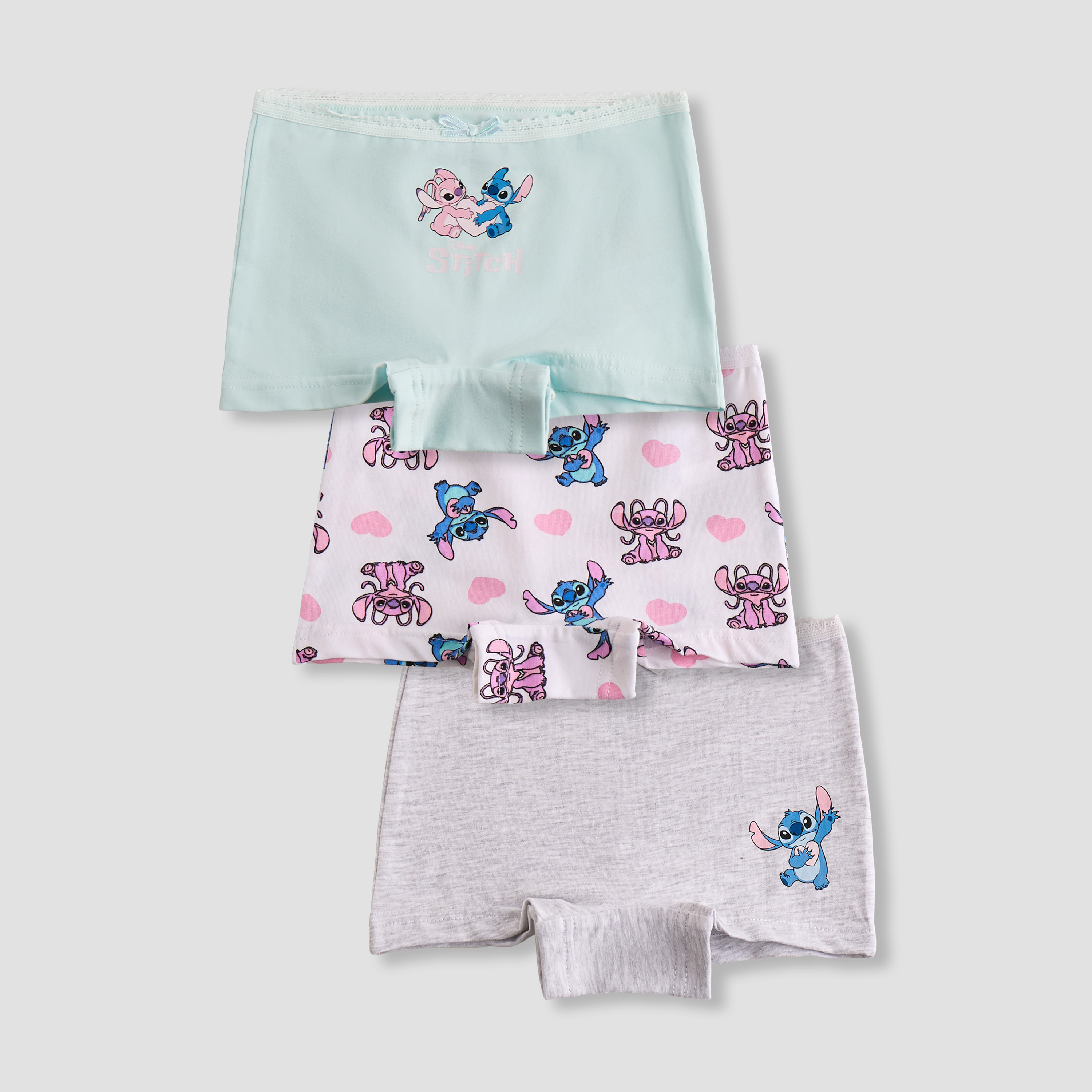 Disney Stitch Print Boyshorts - Set of 3-baby-girls-clothing-innerwear-image-1