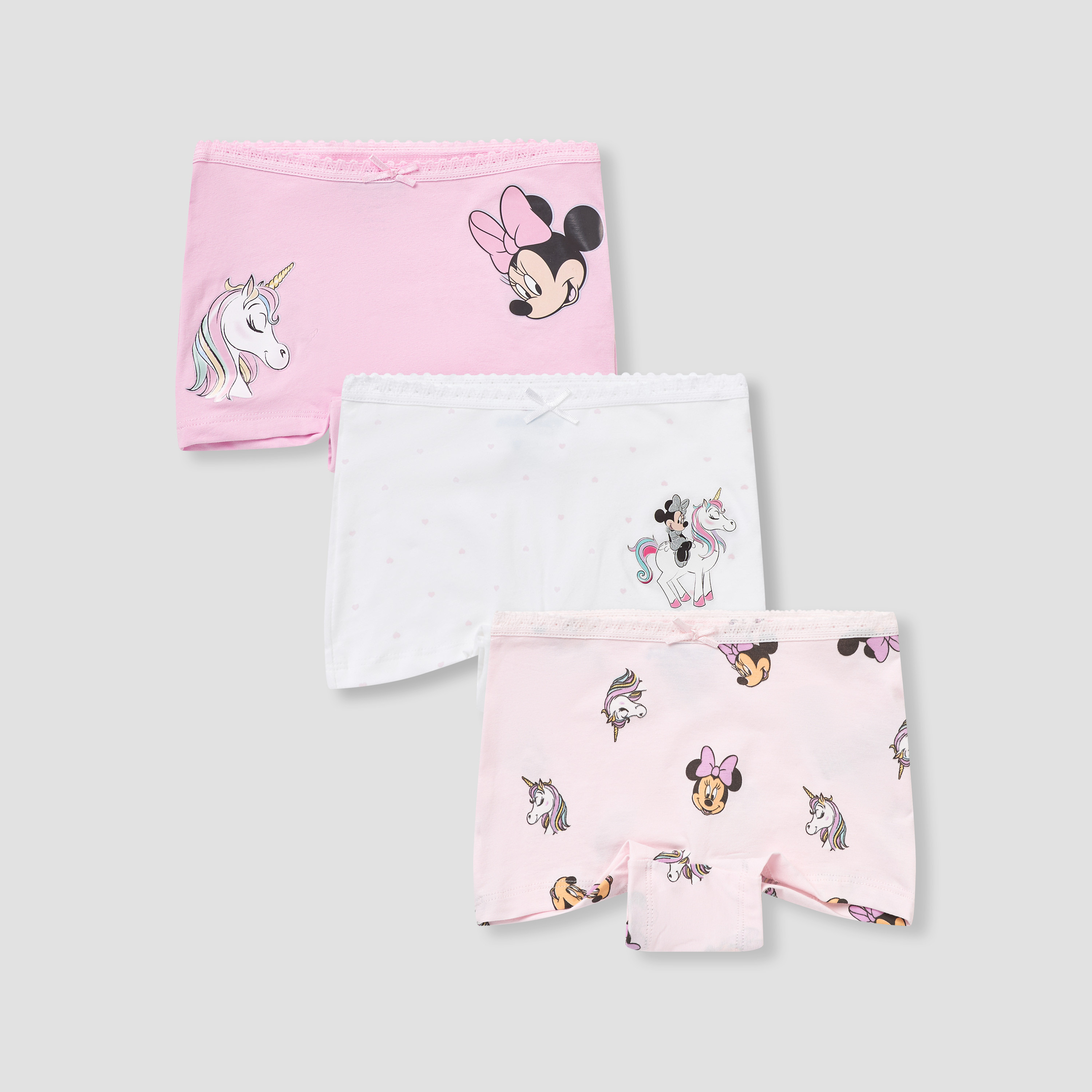 Pack of 3 Disney Cotton Boxers with Minnie Mouse Print-girls-clothing-innerwear-panties-image-1