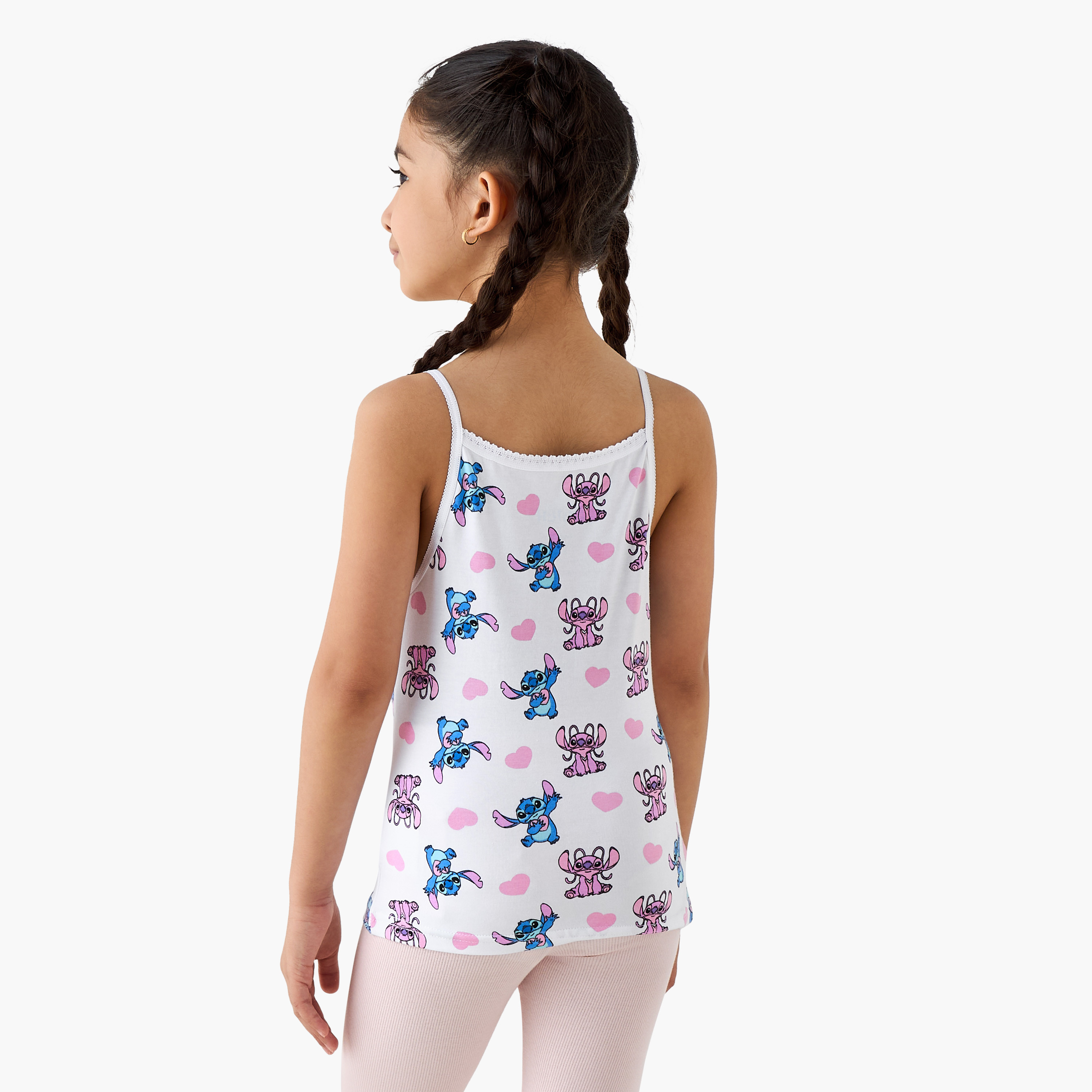Disney Stitch Print Camisole with Bow Accent - Set of 3-girls-clothing-innerwear-vests-image-5
