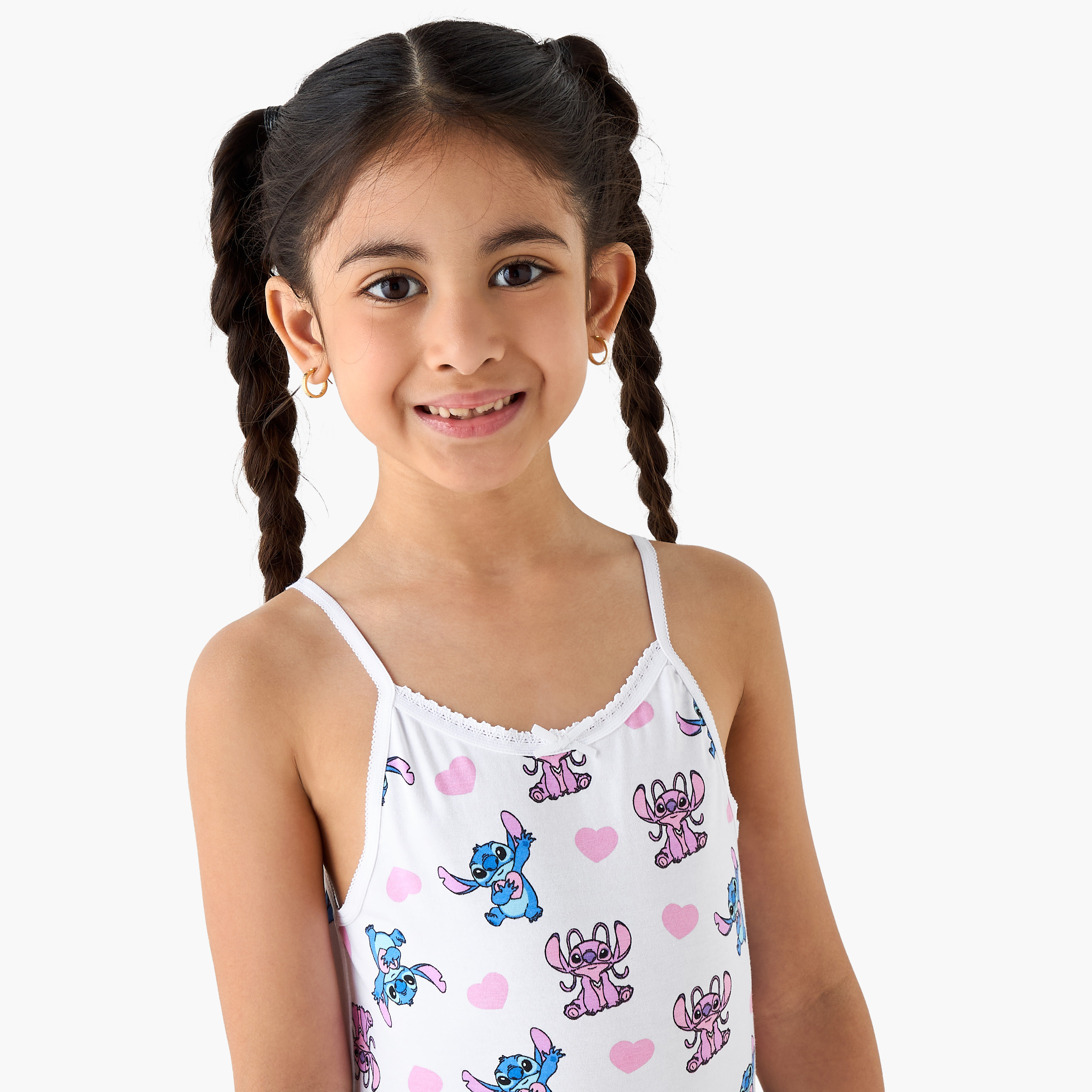 Disney Stitch Print Camisole with Bow Accent - Set of 3-girls-clothing-innerwear-vests-image-6