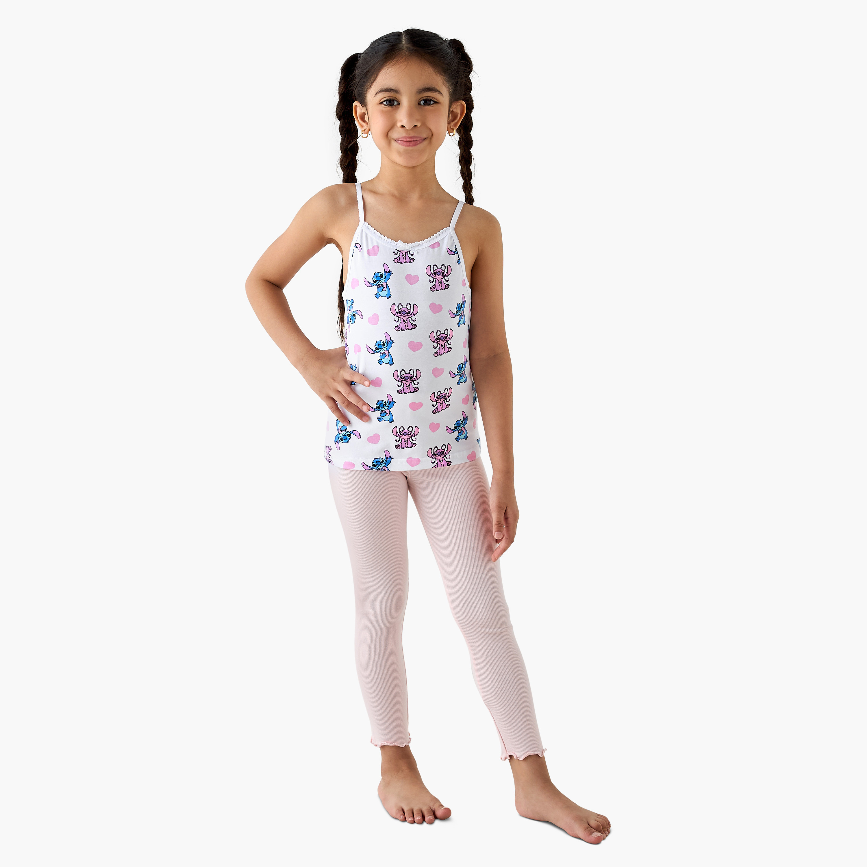 Disney Stitch Print Camisole with Bow Accent - Set of 3-girls-clothing-innerwear-vests-image-8