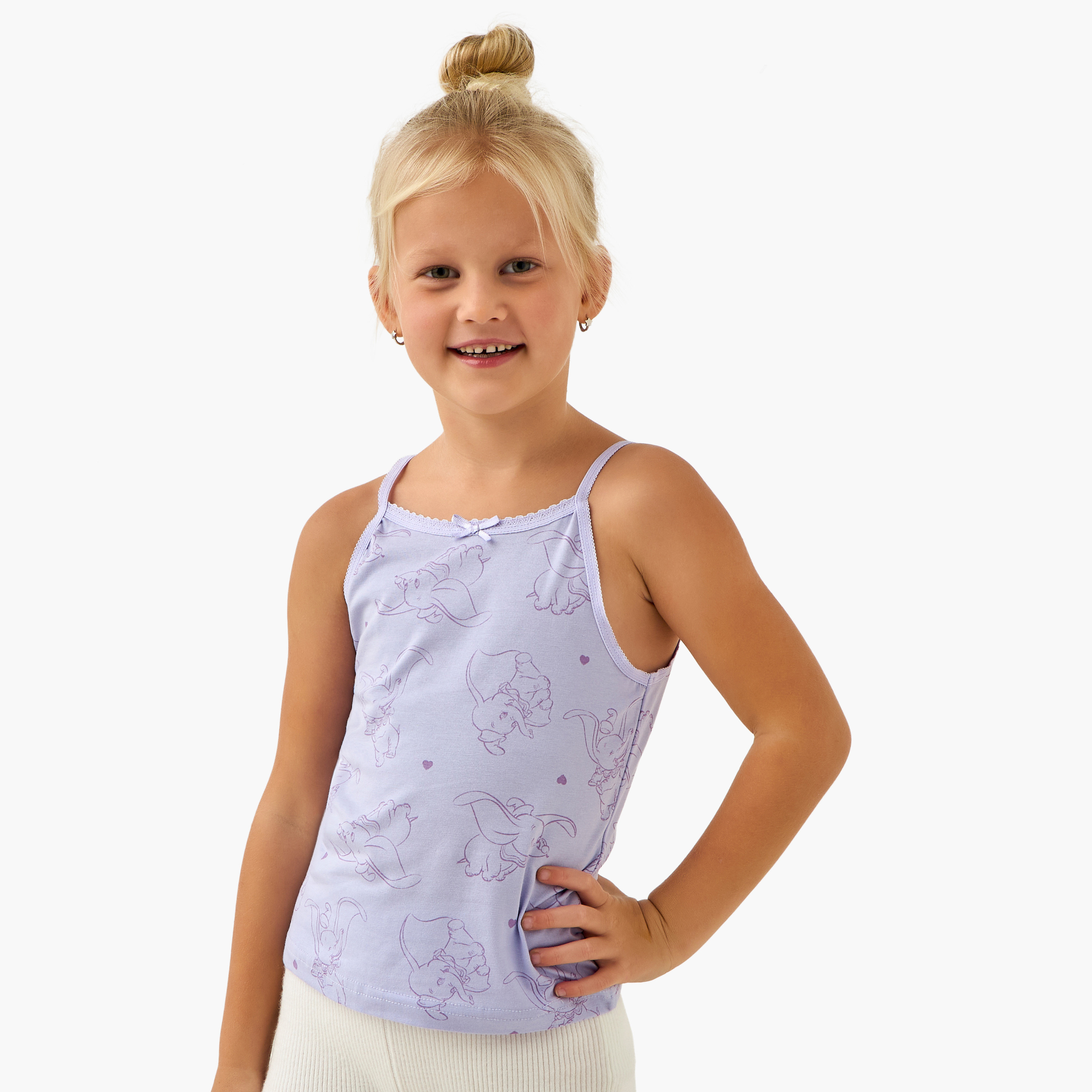 Set of 3 Disney Cotton Vests with Dumbo Print-girls-clothing-innerwear-vests-image-2