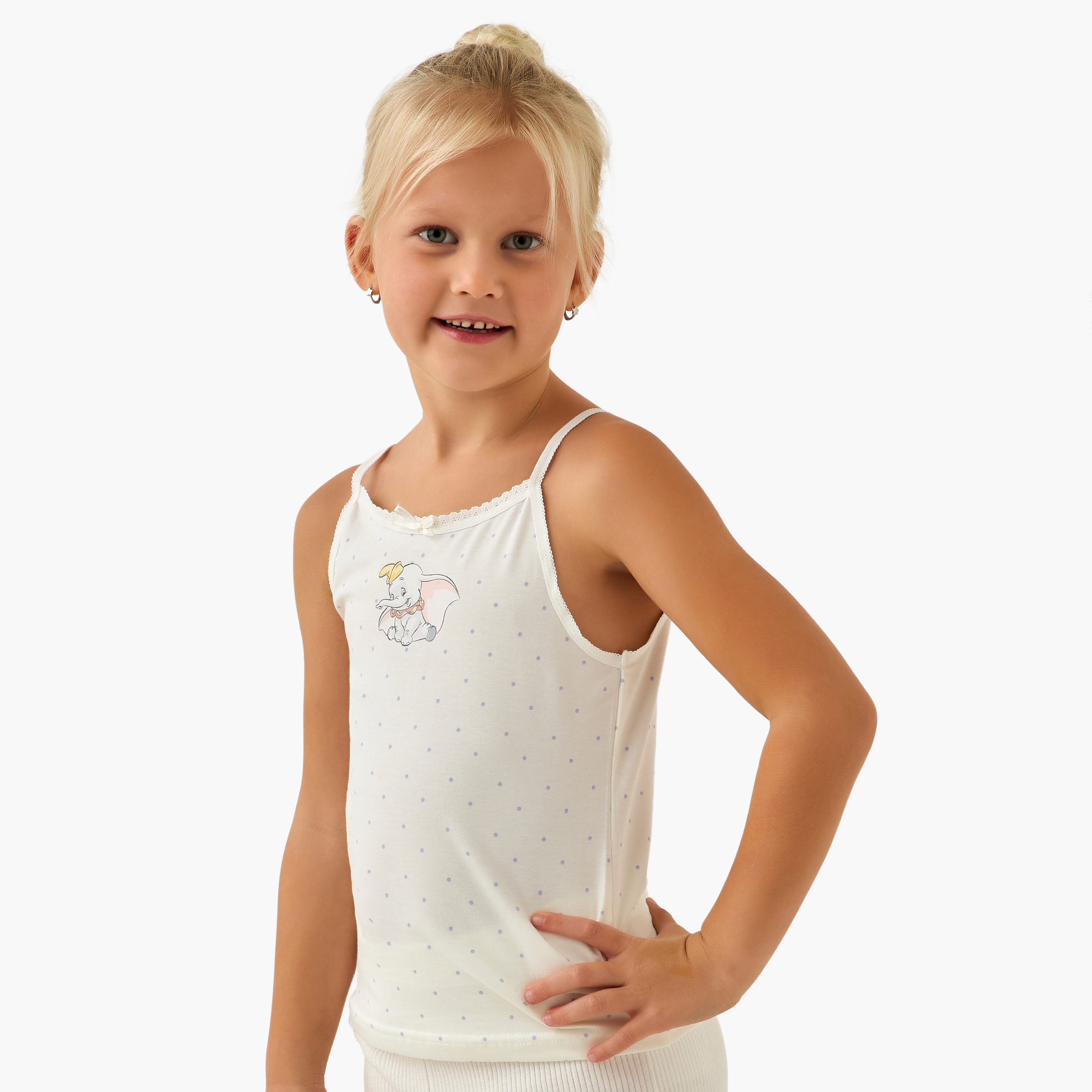 Set of 3 Disney Cotton Vests with Dumbo Print-girls-clothing-innerwear-vests-image-3