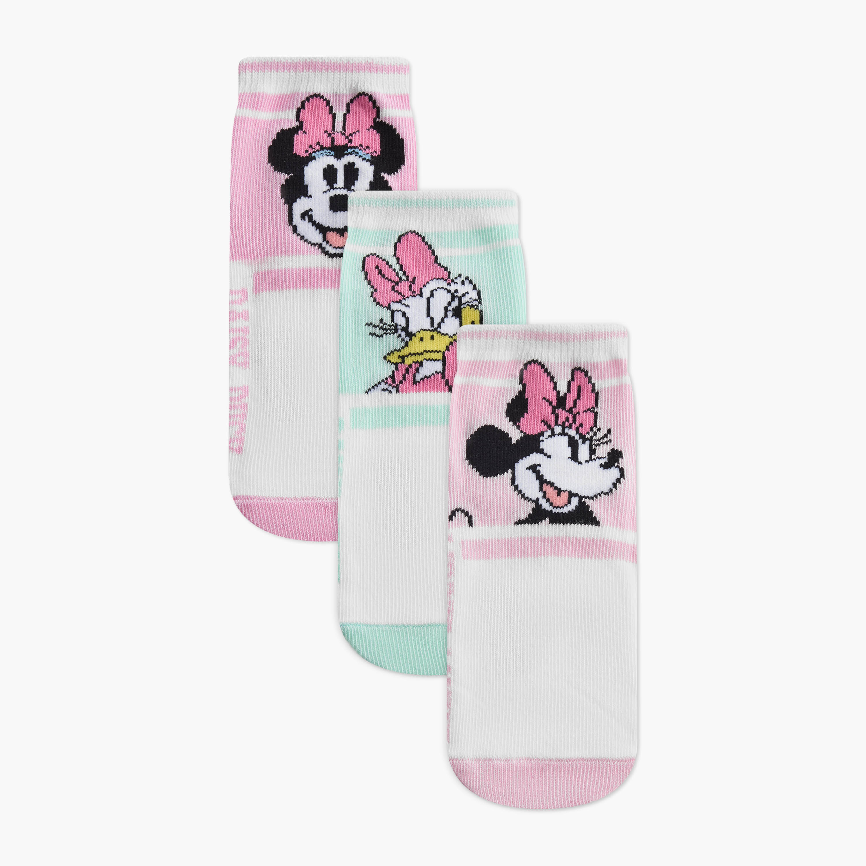 Pack of 3 Disney Girls Socks Minnie Mouse and Daisy Duck Print-girls-accessories-socks-image-1