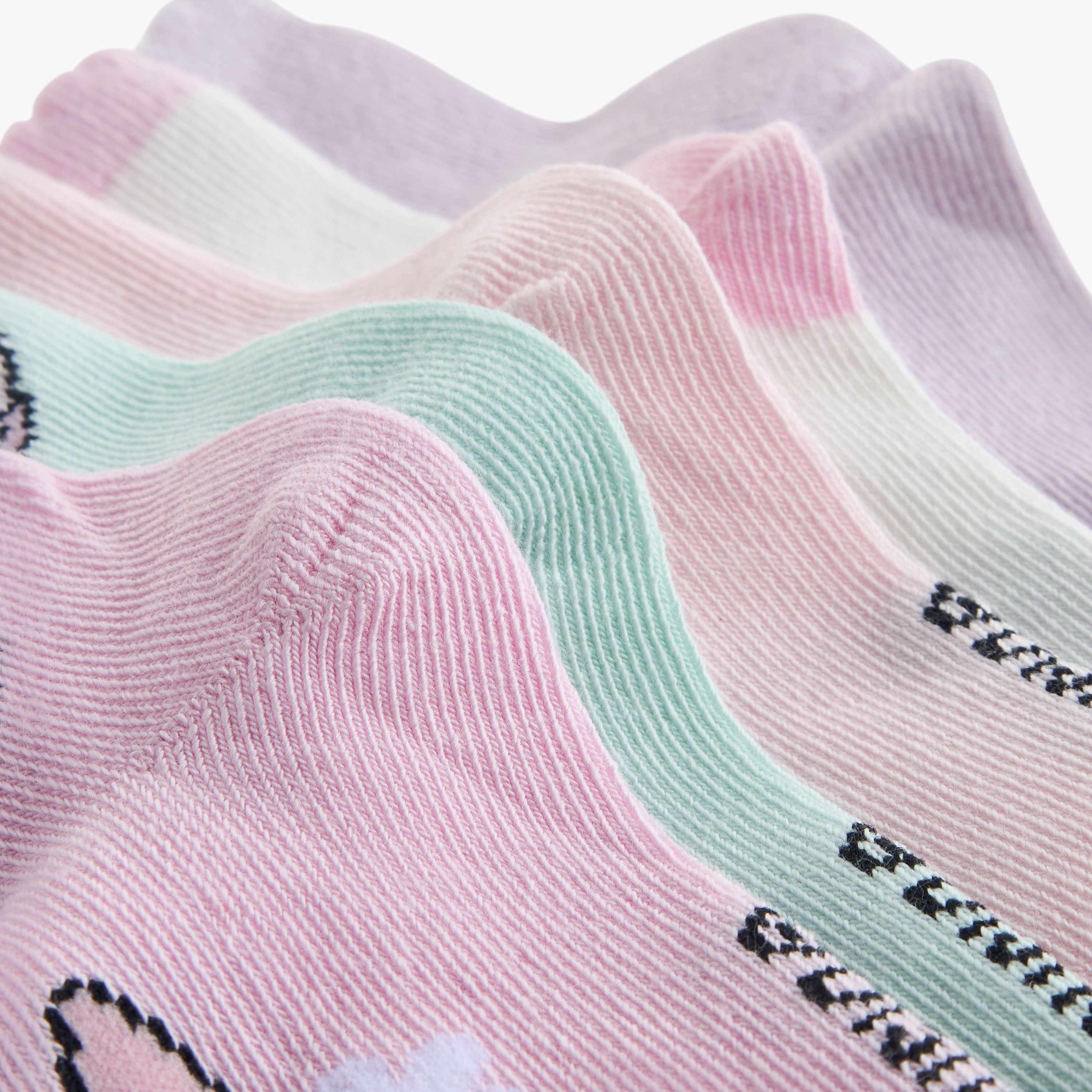 Disney Girls Socks with Angel and Stitch Print - Set of 5-girls-accessories-socks-image-4