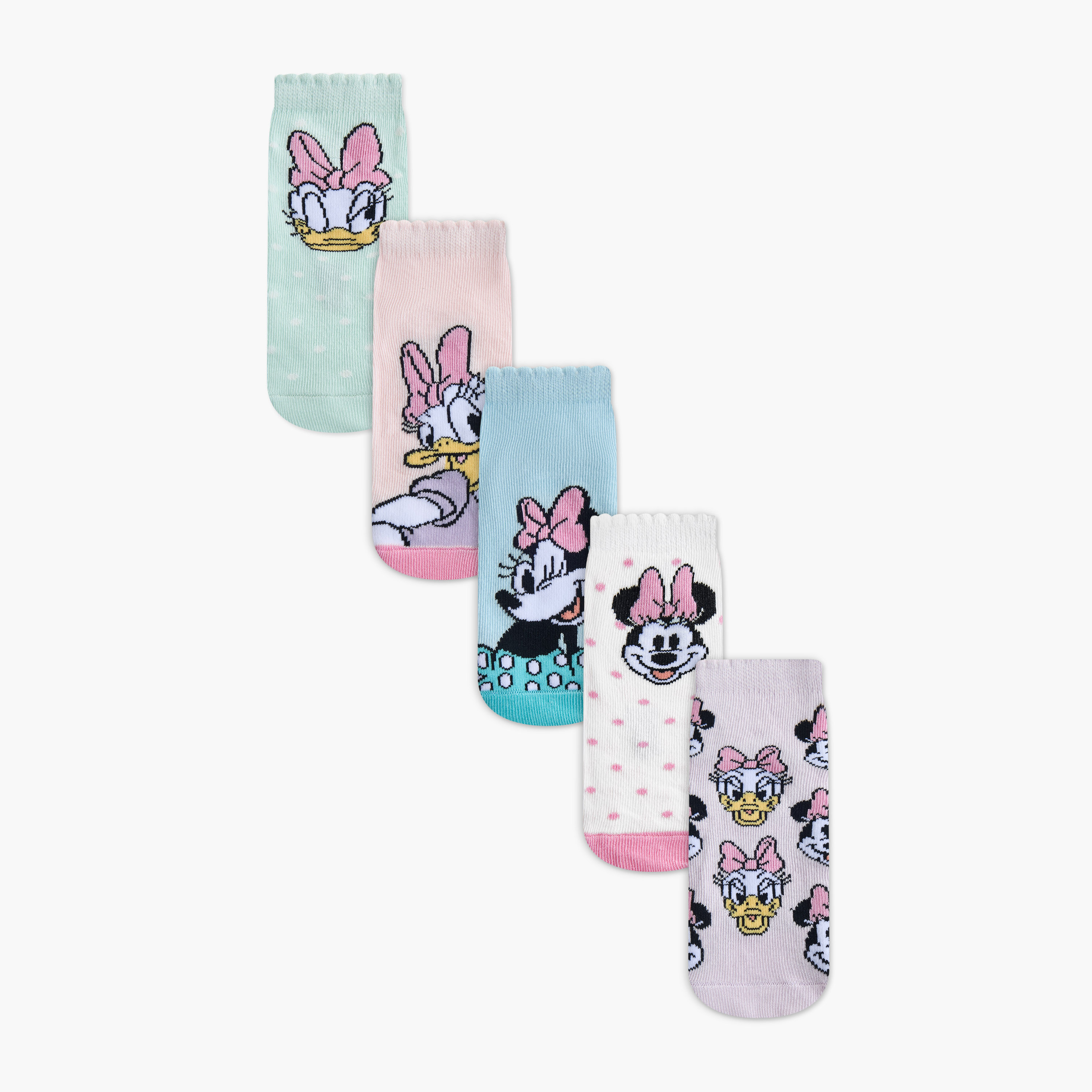 Disney Girls Socks with Minnie and Daisy Print - Set of 5-girls-accessories-socks-image-1