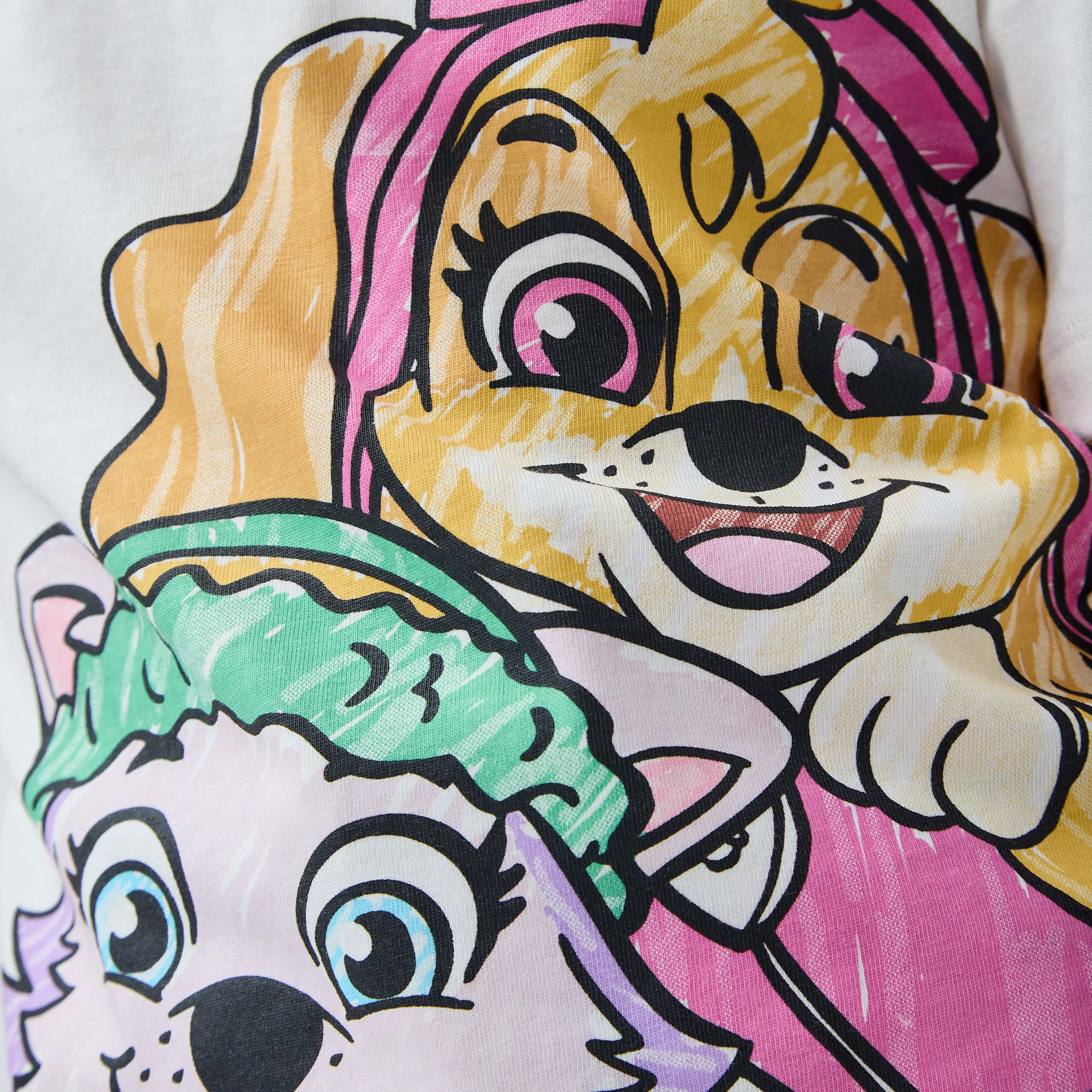 PAW Patrol Print T-shirt and Shorts Set-baby-girls-clothing-nightwear-pyjamasets-image-5