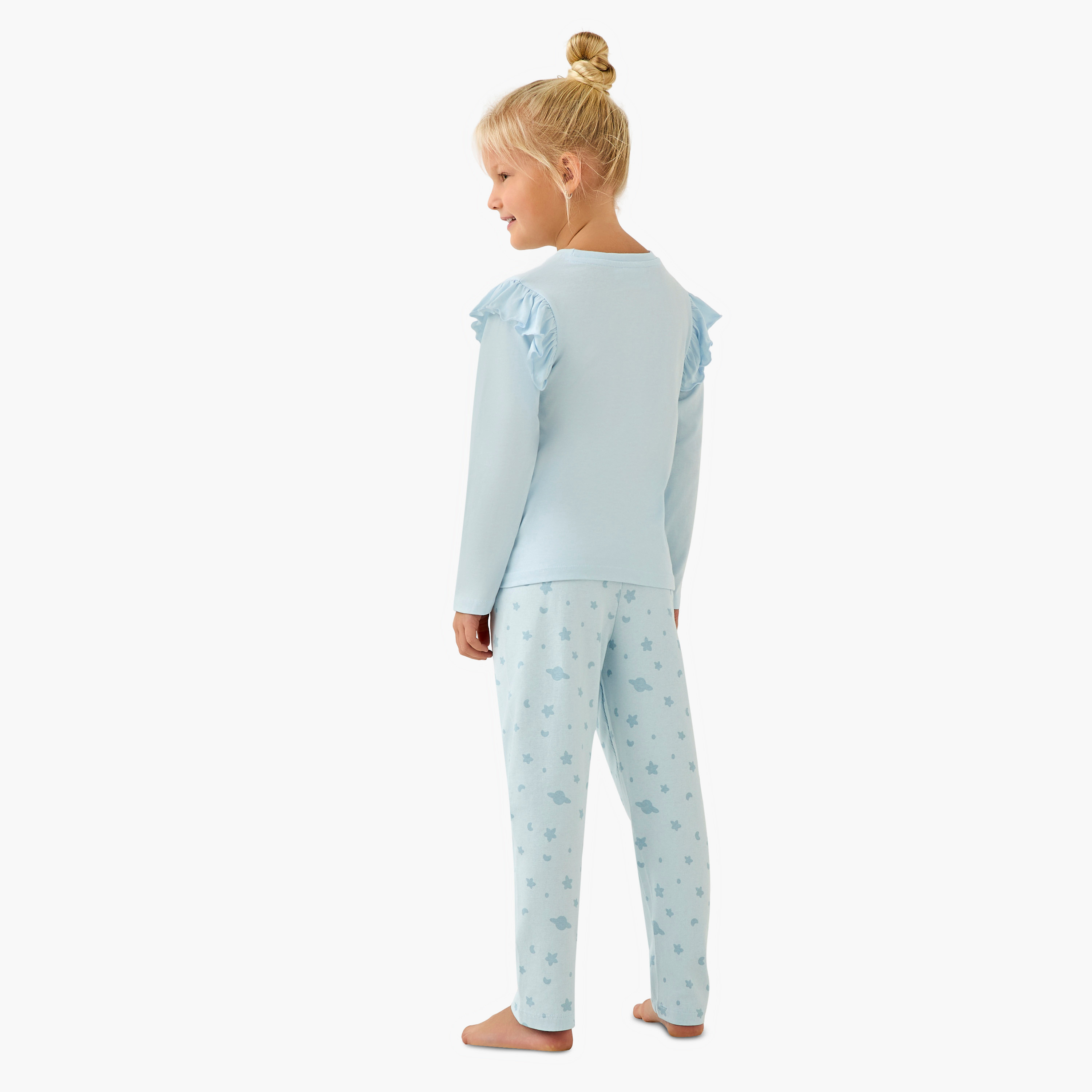 Bluey Cotton Crew Neck Long Sleeve Pyjama Set with Drawstring Closure-baby-girls-clothing-nightwear-pyjamasets-image-4