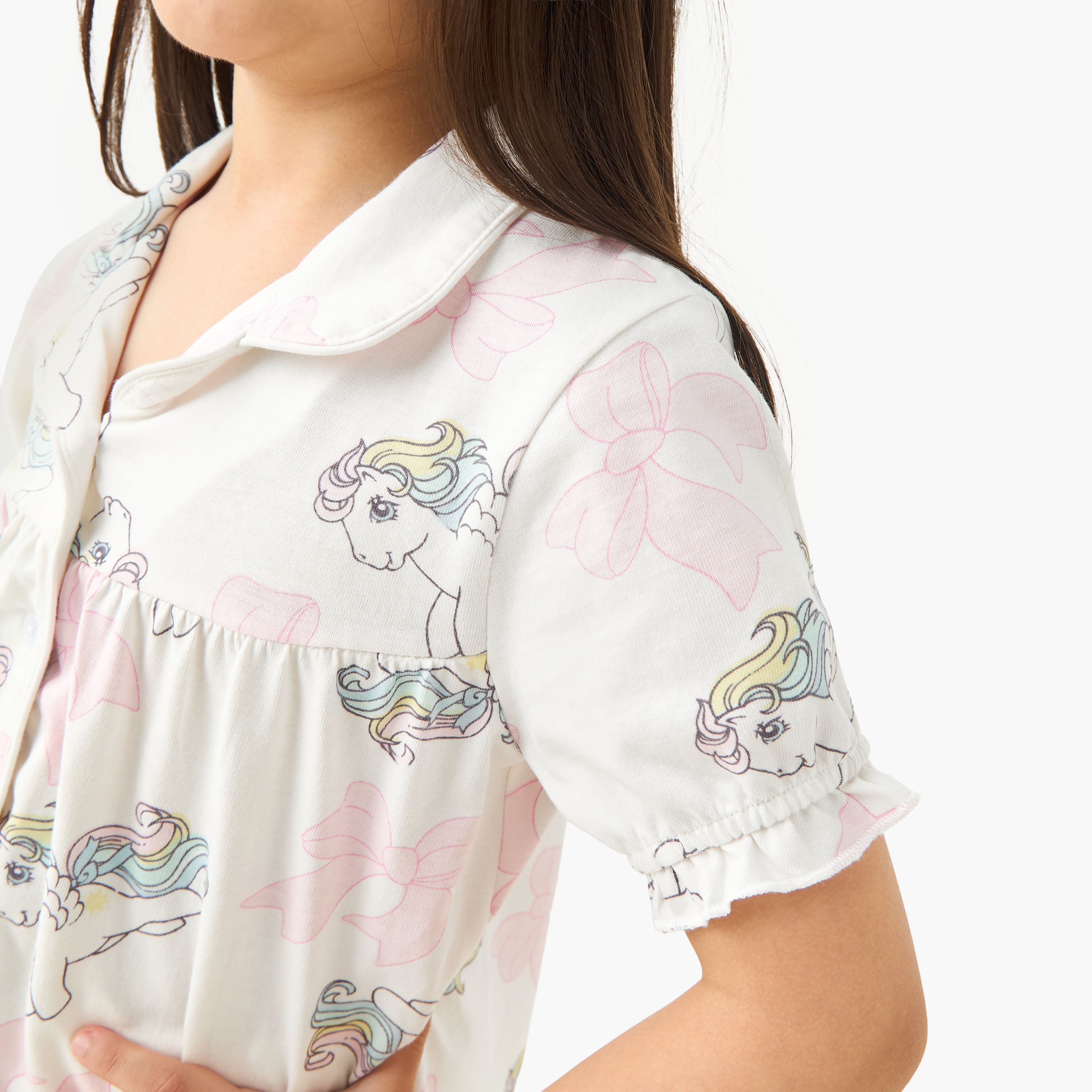 Hasbro My Little Pony Print Collared Shirt and Pyjama Set-girls-clothing-nightwear-image-5
