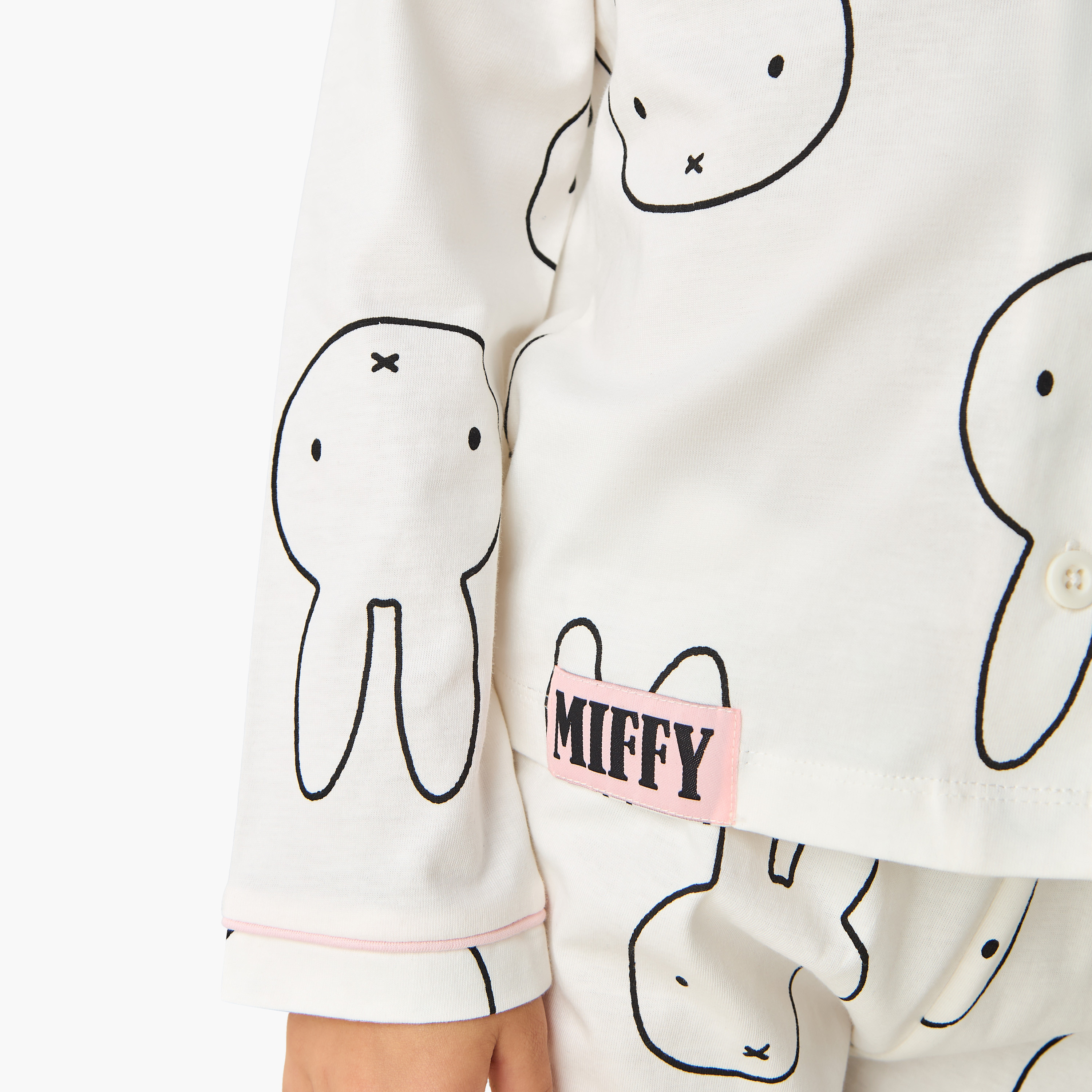Miffy Girls Pyjama Set with Bunny Print - Cotton - Long Sleeve - Notch Collar-girls-clothing-nightwear-image-5