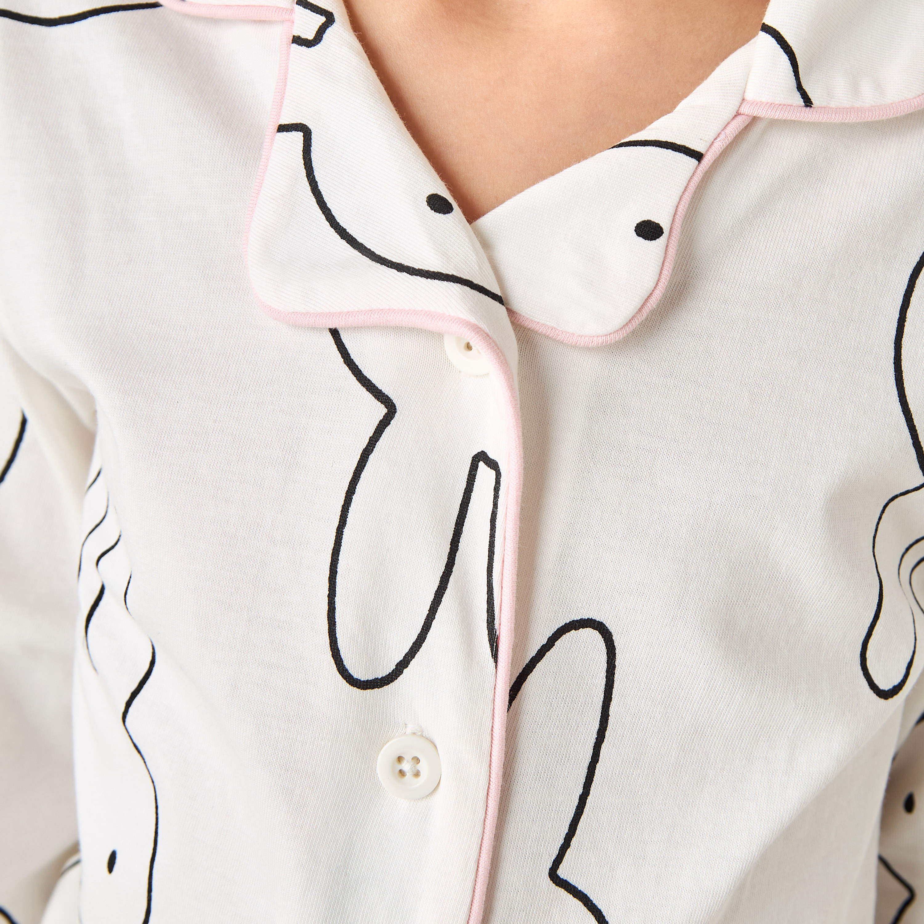 Miffy Girls Pyjama Set with Bunny Print - Cotton - Long Sleeve - Notch Collar-girls-clothing-nightwear-image-6