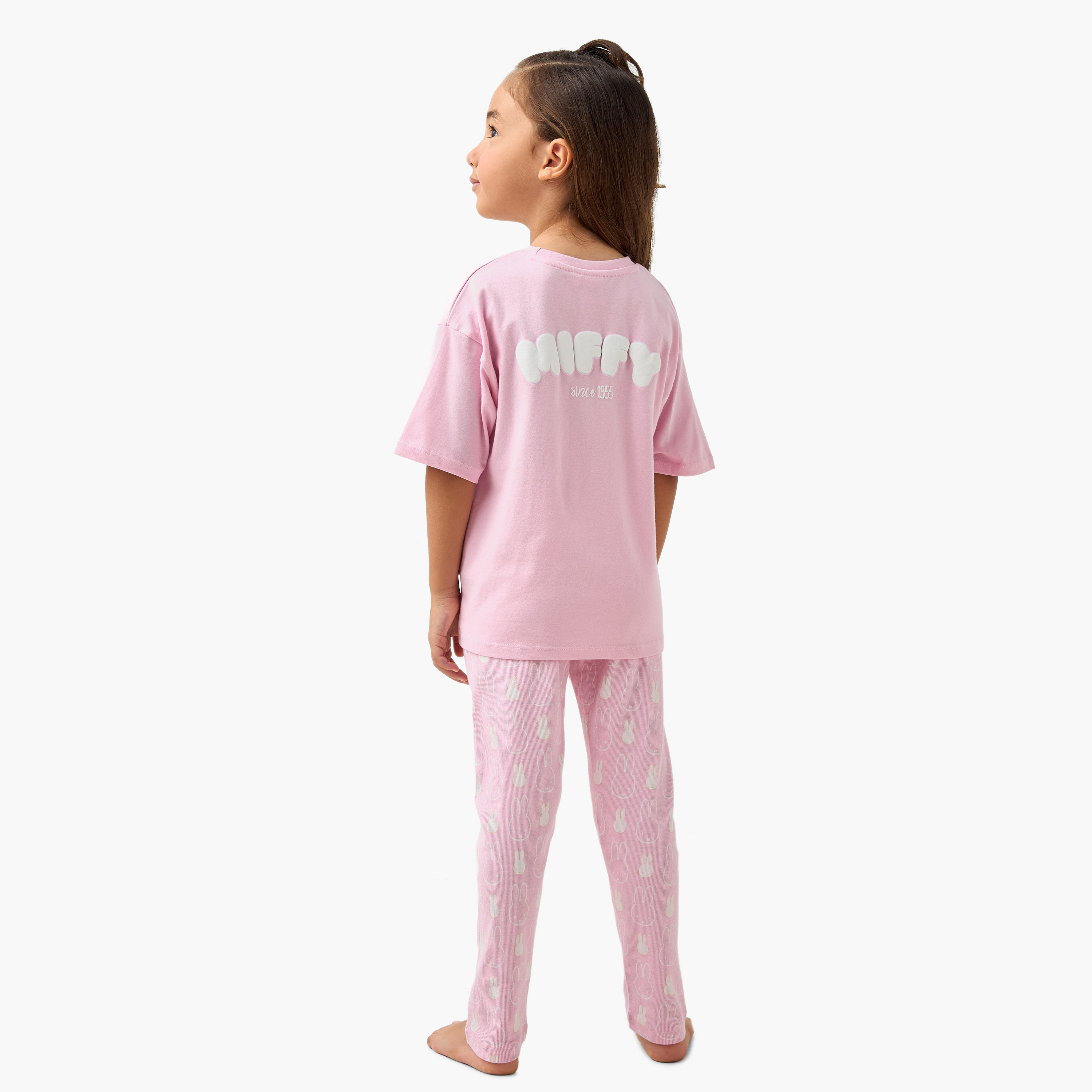 Miffy Print T-shirt and Pyjama Set-baby-girls-clothing-nightwear-pyjamasets-image-3