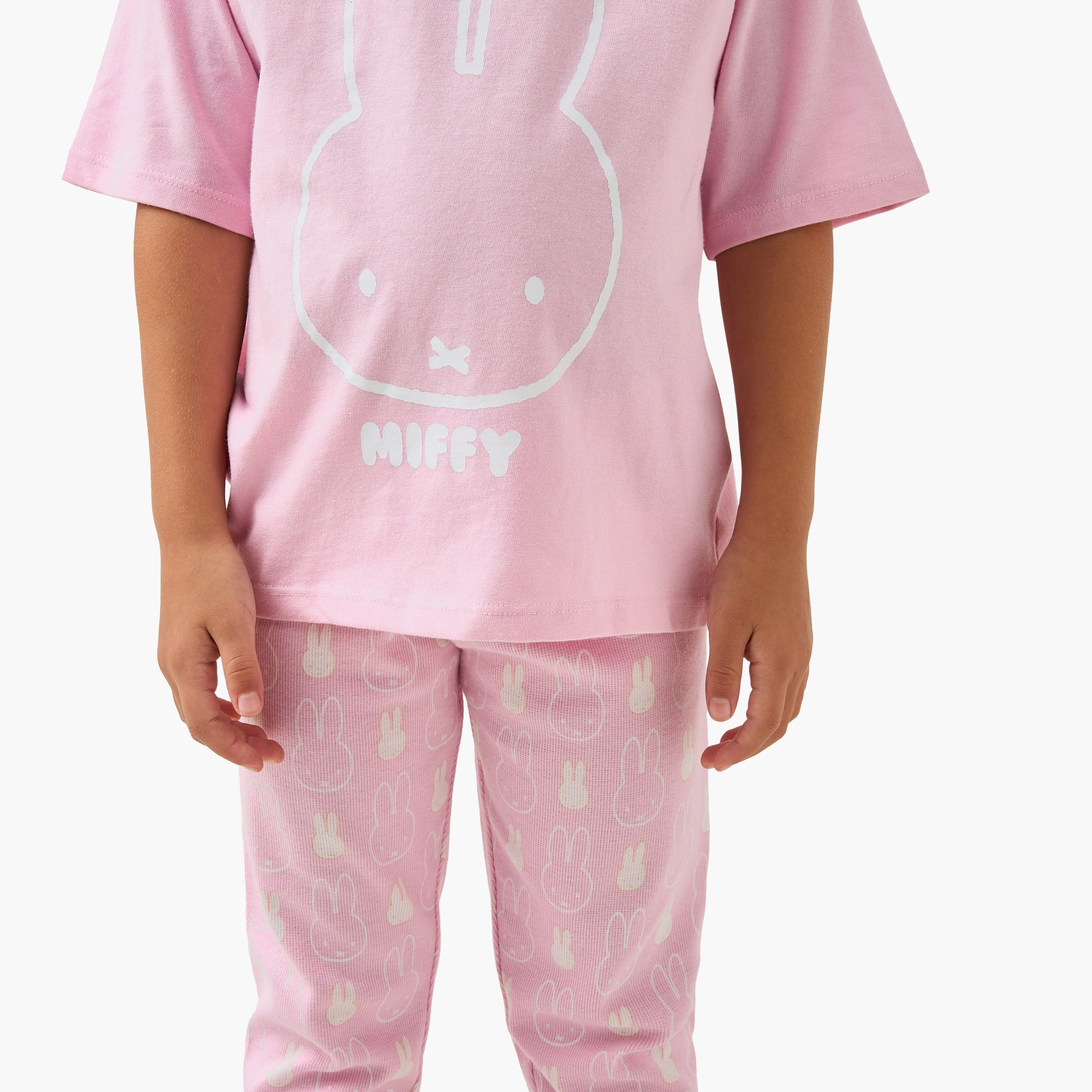 Miffy Print T-shirt and Pyjama Set-baby-girls-clothing-nightwear-pyjamasets-image-5