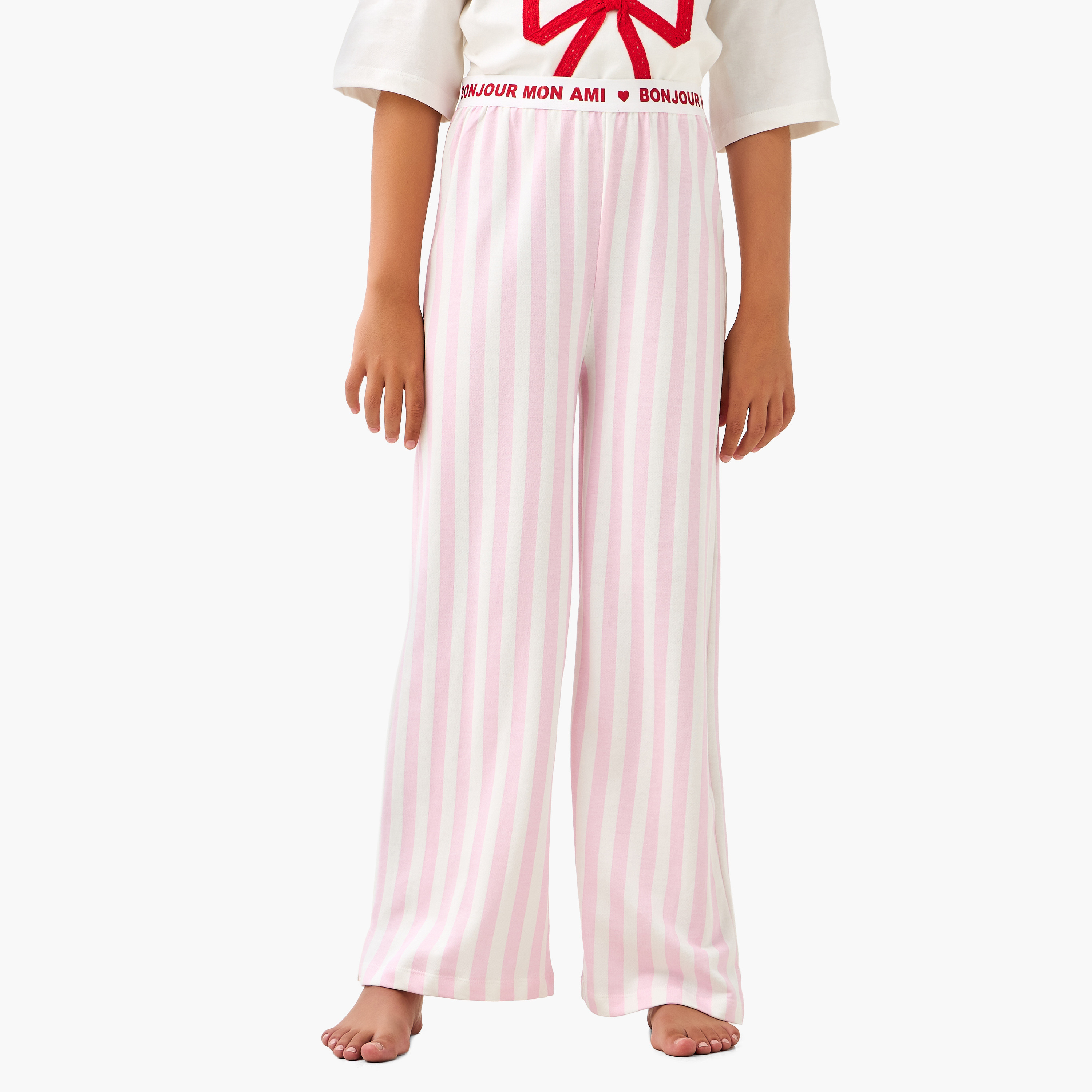 طقم بنطلون بيجاما وتيشيرت بزخارف فيونكة من جونيورز-girls-clothing-nightwear-image-3