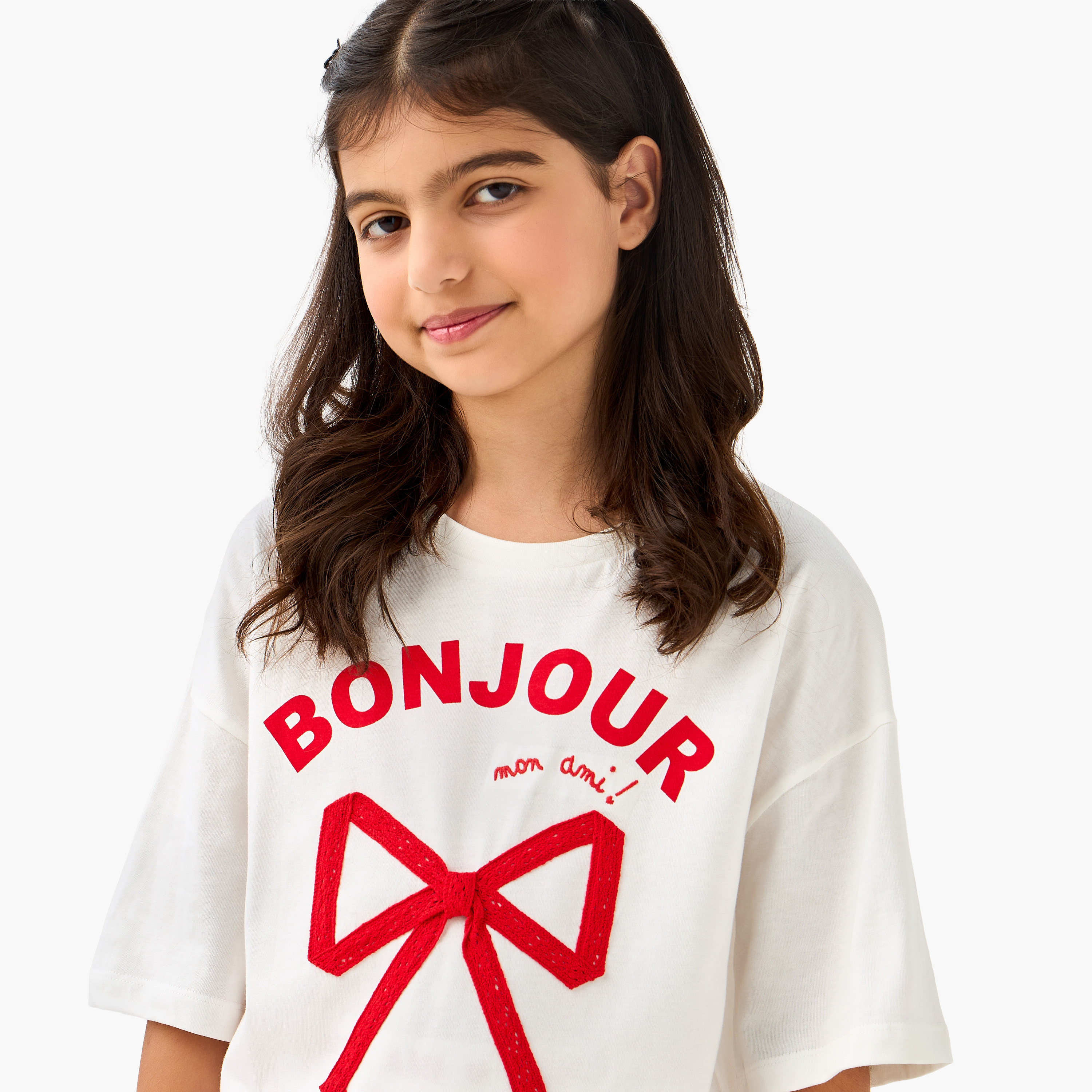 طقم بنطلون بيجاما وتيشيرت بزخارف فيونكة من جونيورز-girls-clothing-nightwear-image-5