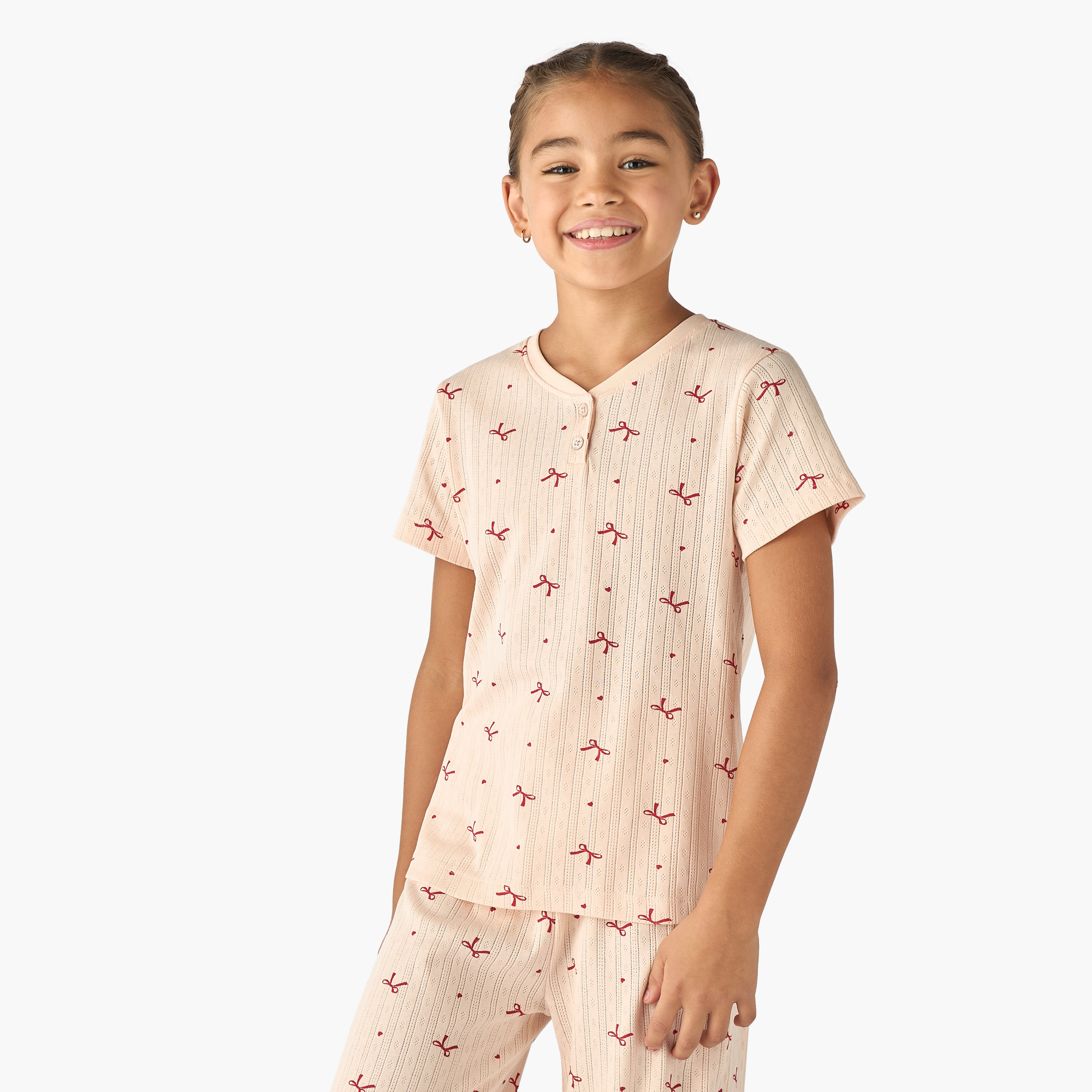 طقم بنطلون بيجاما وبلوزة بطبعات فيونكة من جونيورز-girls-clothing-nightwear-image-2
