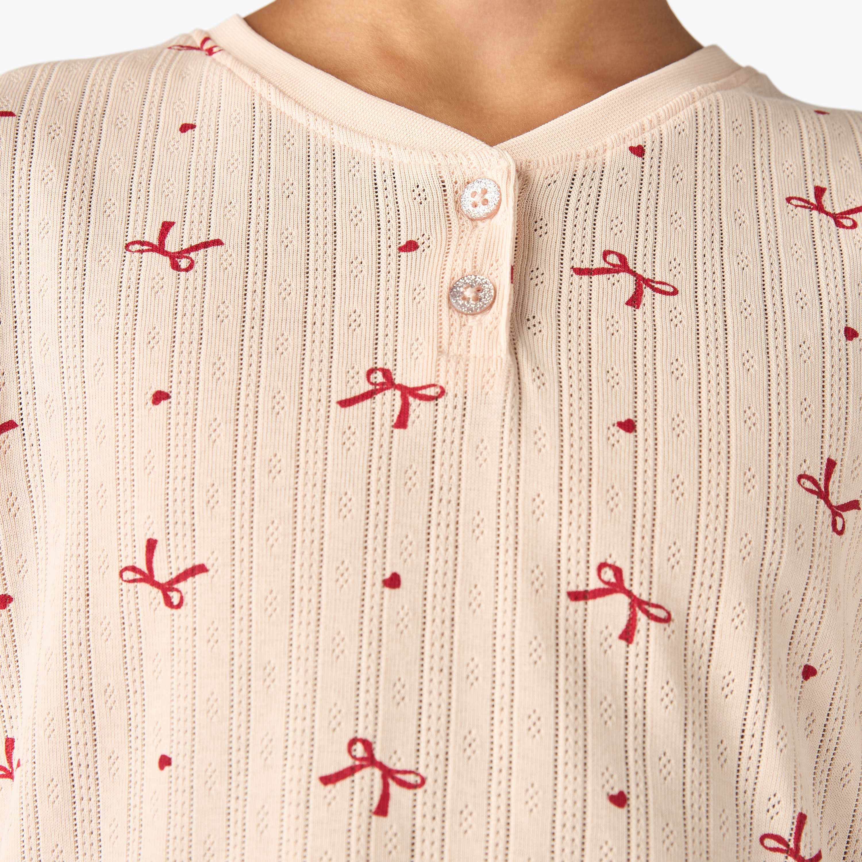 طقم بنطلون بيجاما وبلوزة بطبعات فيونكة من جونيورز-girls-clothing-nightwear-image-6