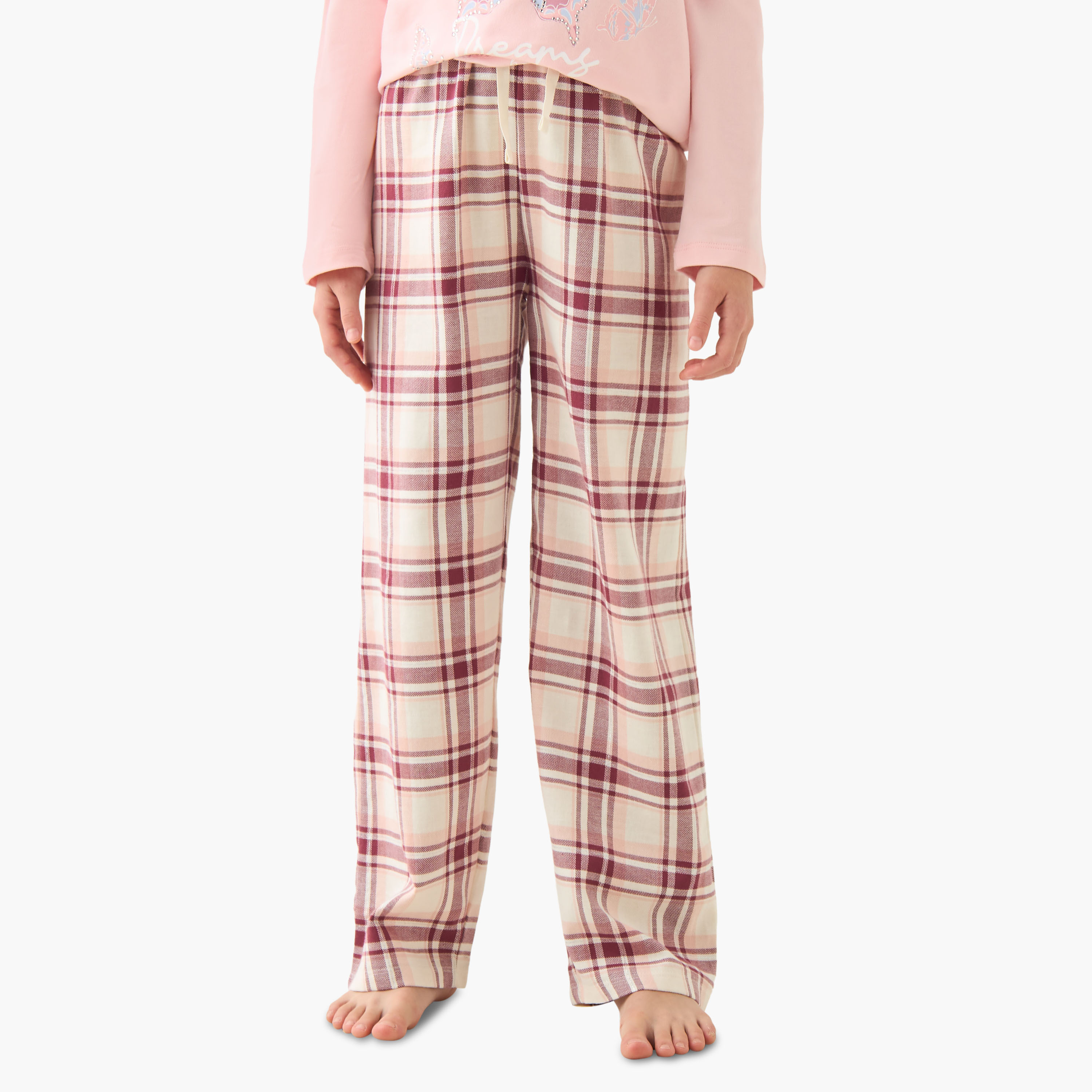 Juniors Girls T-shirt and Pyjama Set with Butterfly Print - Cotton - Long Sleeves - Crew Neck-girls-clothing-nightwear-image-3