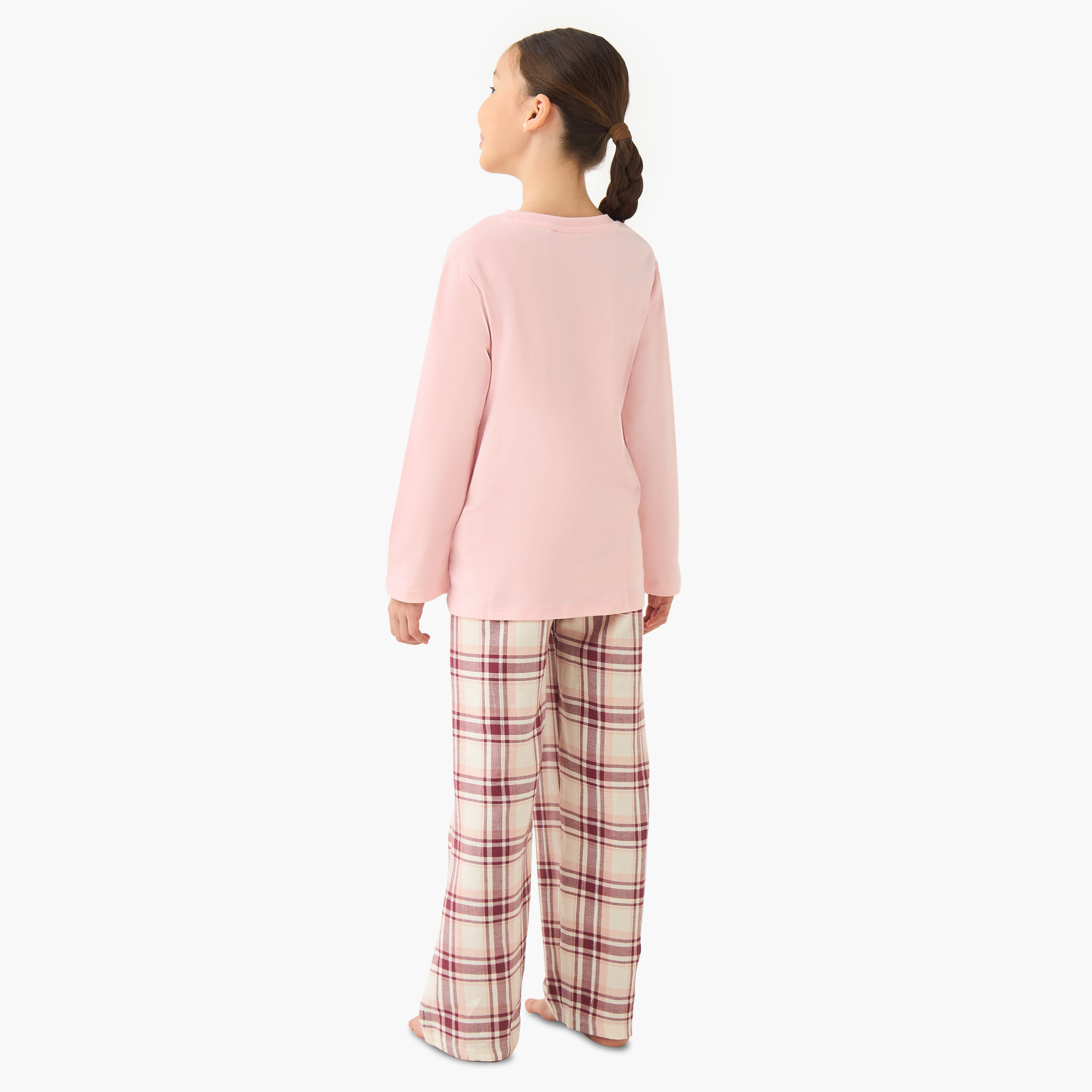 Juniors Girls T-shirt and Pyjama Set with Butterfly Print - Cotton - Long Sleeves - Crew Neck-girls-clothing-nightwear-image-4