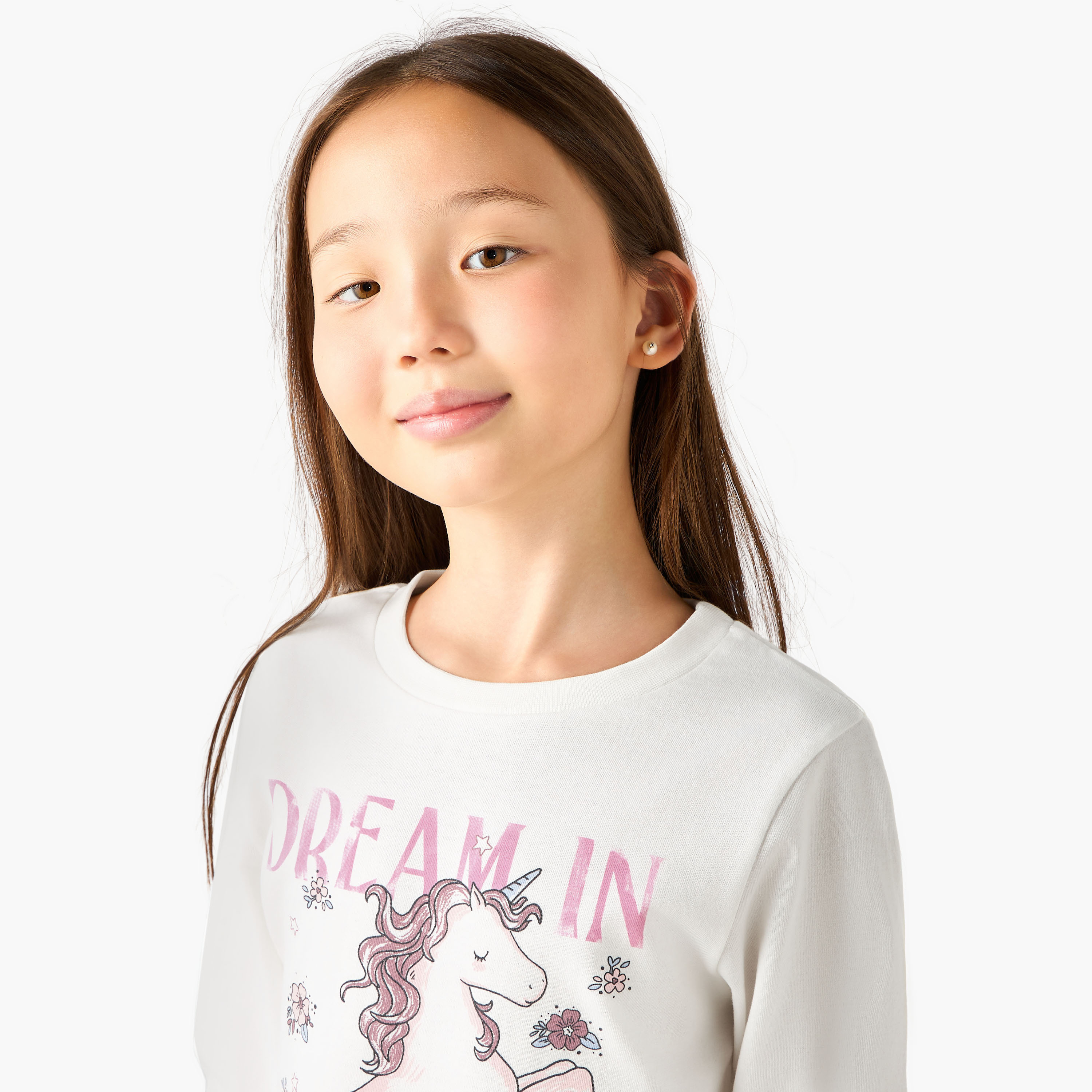 طقم بيجاما بأكمام طويلة وياقة ضيقة بطبعات يونيكورن عبوة من طقمين من جونيورز-girls-clothing-nightwear-image-2