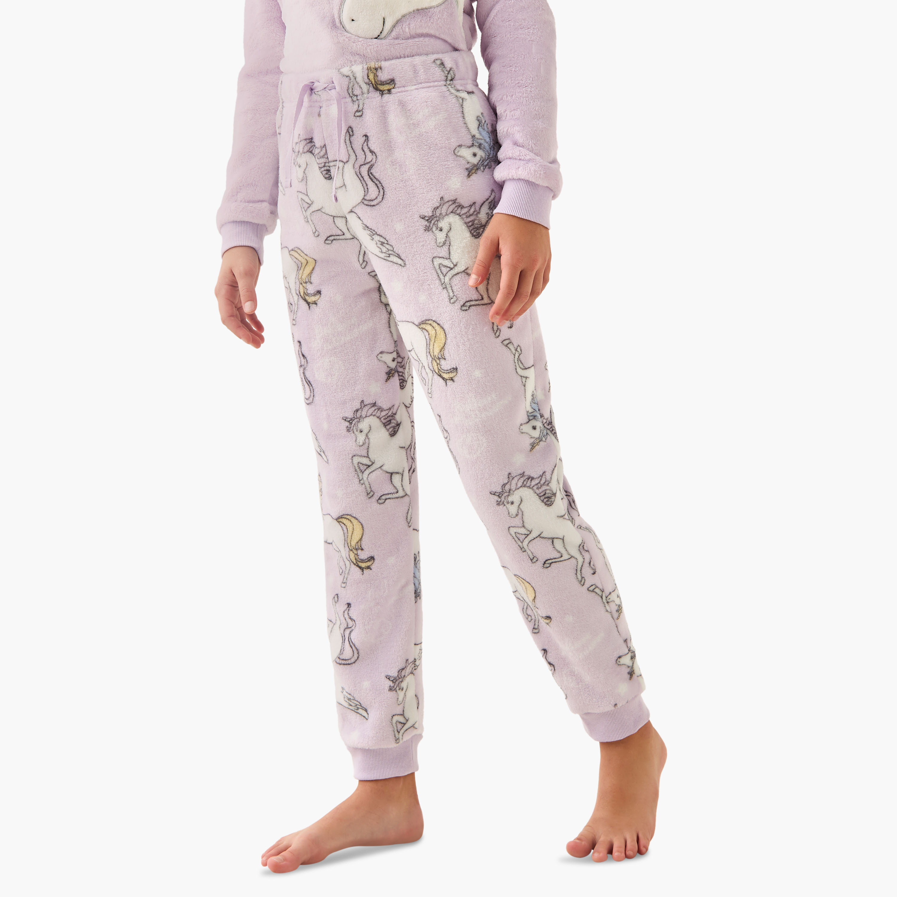 طقم بيجاما بطبعات يونيكورن وأكمام طويلة وياقة ضيقة للفتيات من جونيورز-girls-clothing-nightwear-image-3