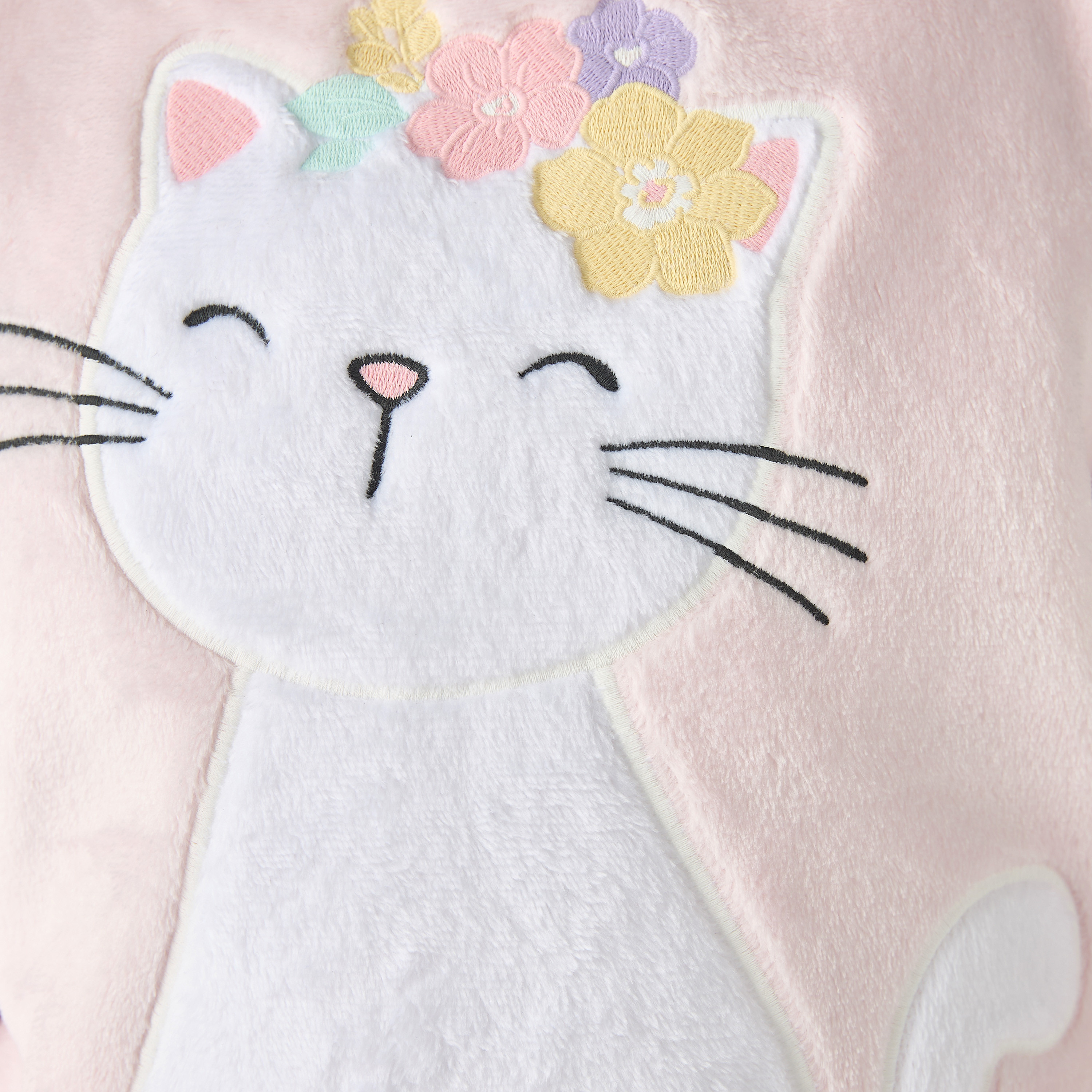 Juniors Cat Applique Fleece T-shirt and Pyjama Set-girls-clothing-winterwear-pyjamasets-image-6
