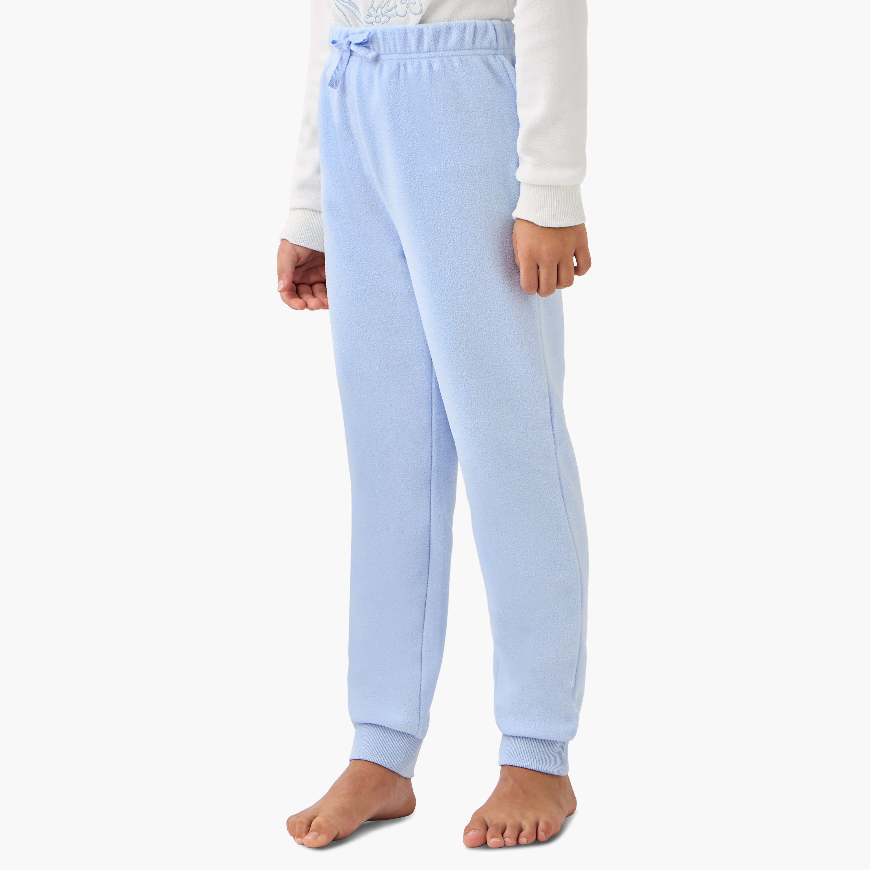 Juniors Unicorn Fleece T-shirt and Pyjama Set-girls-clothing-winterwear-pyjamasets-image-3