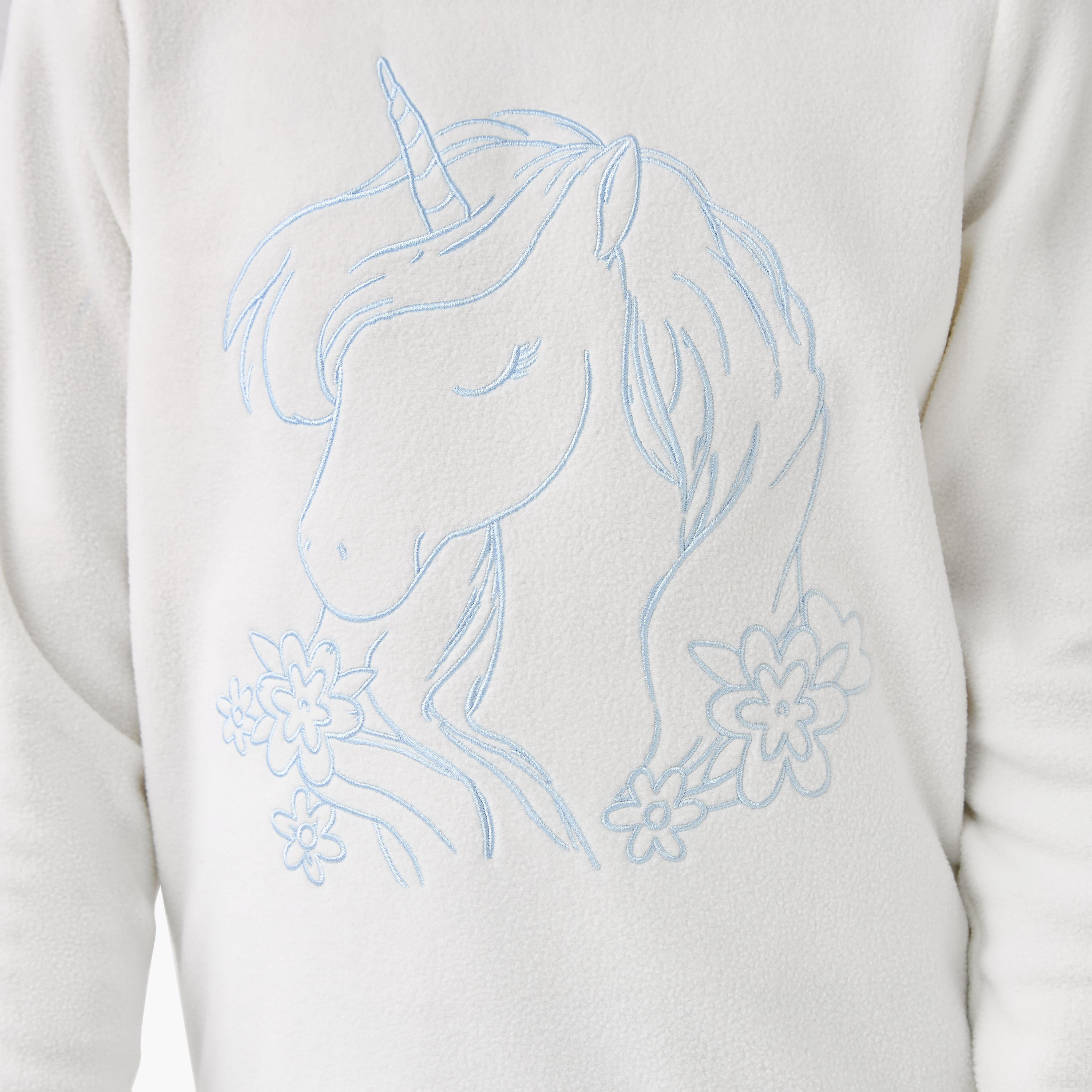 Juniors Unicorn Fleece T-shirt and Pyjama Set-girls-clothing-winterwear-pyjamasets-image-6